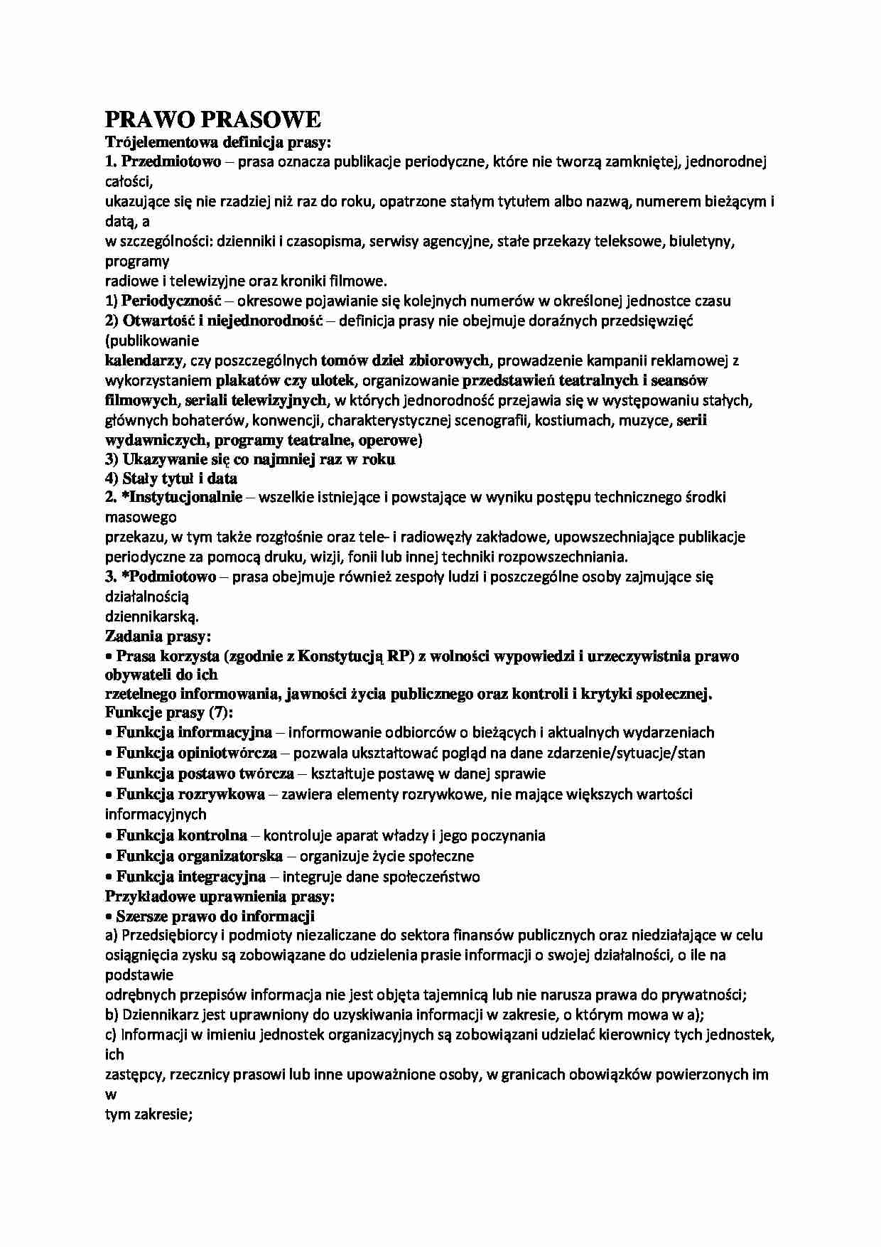 PRAWO PRASOWE - Redaktor naczelny - strona 1