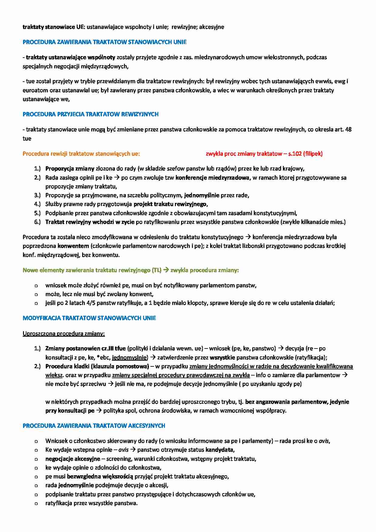 stanowienie prawa procedura traktatów - strona 1