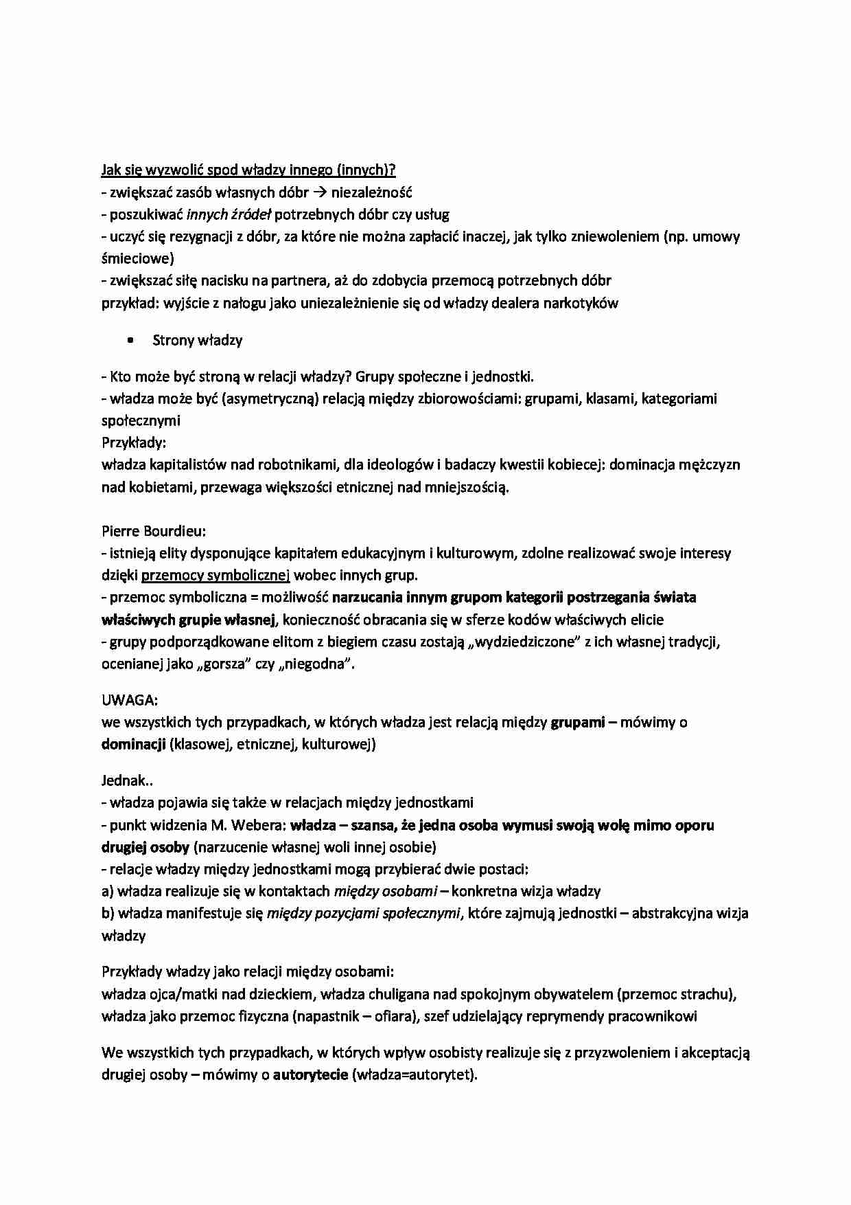 Władza w ujęciu socjologii organizacji - strona 1