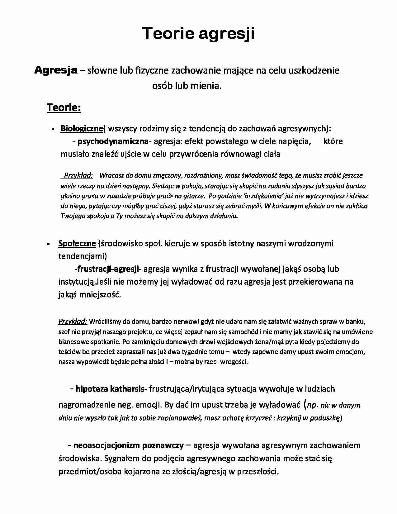 Teorie agresji - strona 1