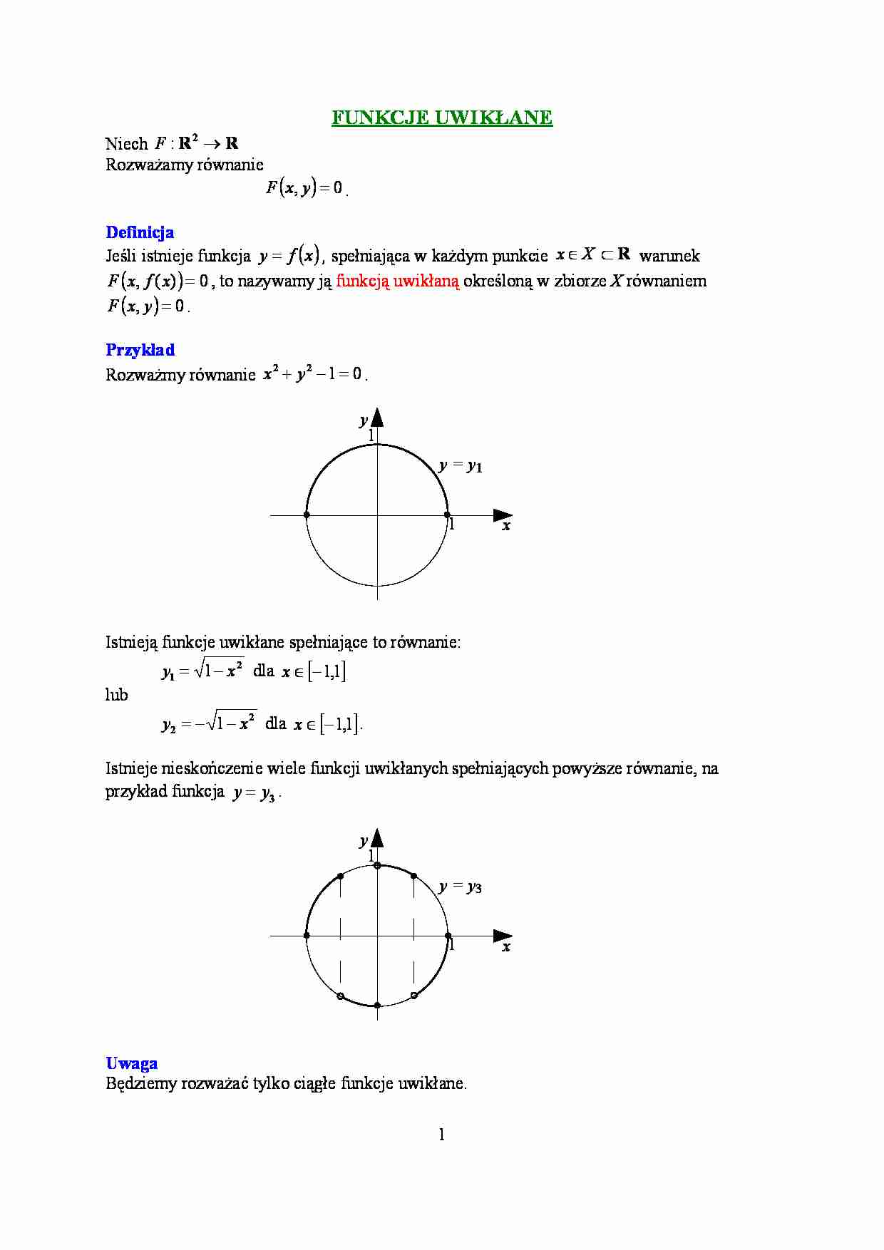 Funkcje uwikłane - strona 1