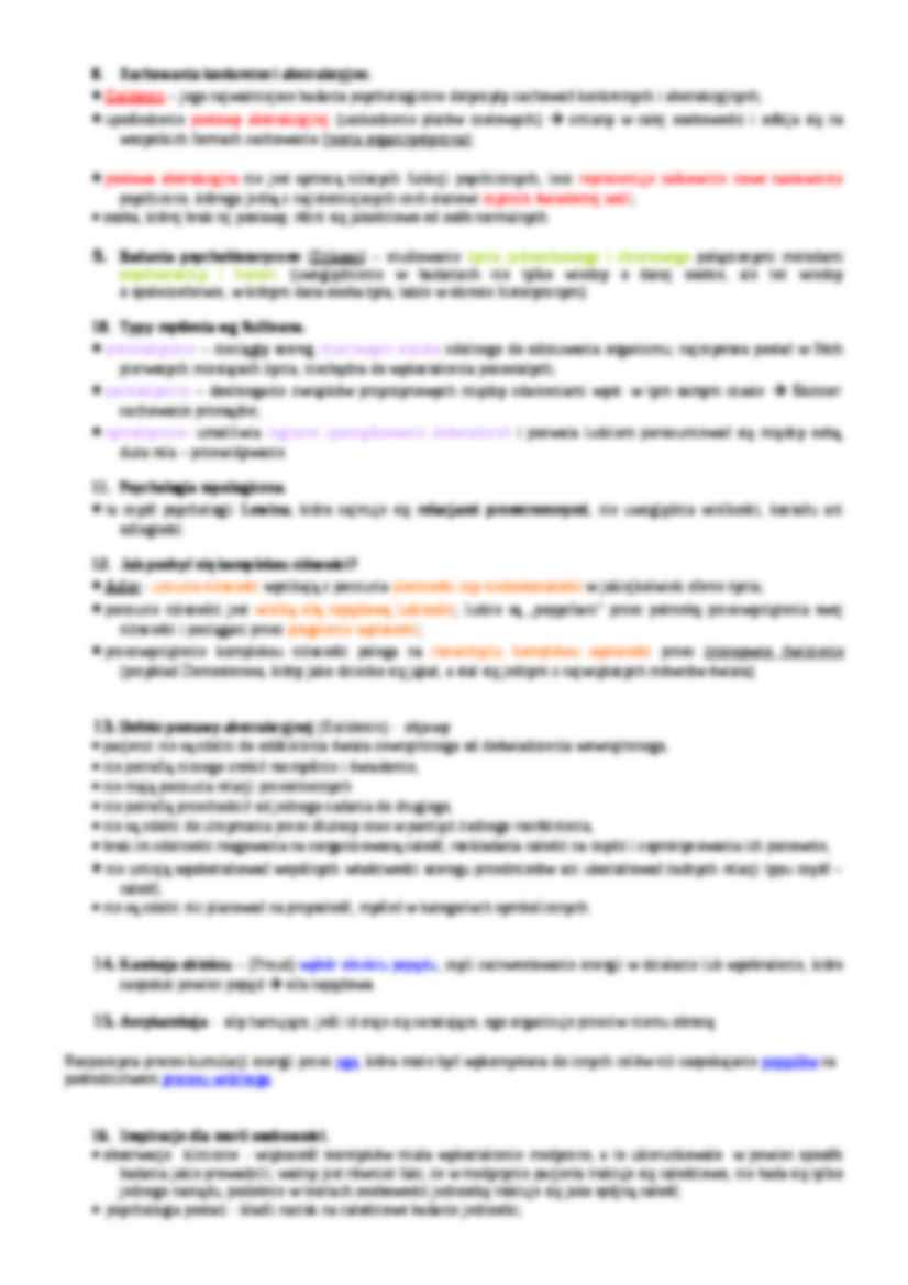 Pytania na kolokwium - Osobowość - strona 3