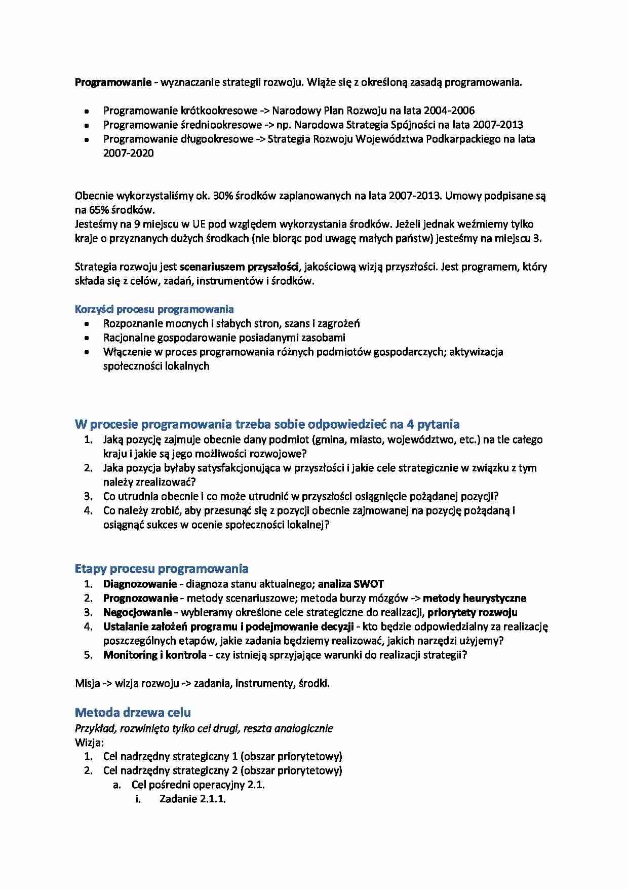 Programowanie jako wyznaczanie strategii rozwoju - strona 1