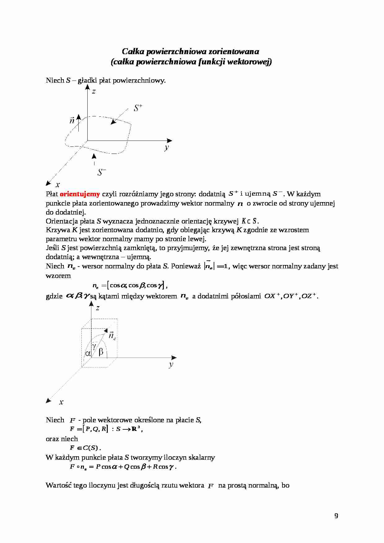 Całka powierzchniowa zorientowana - strona 1