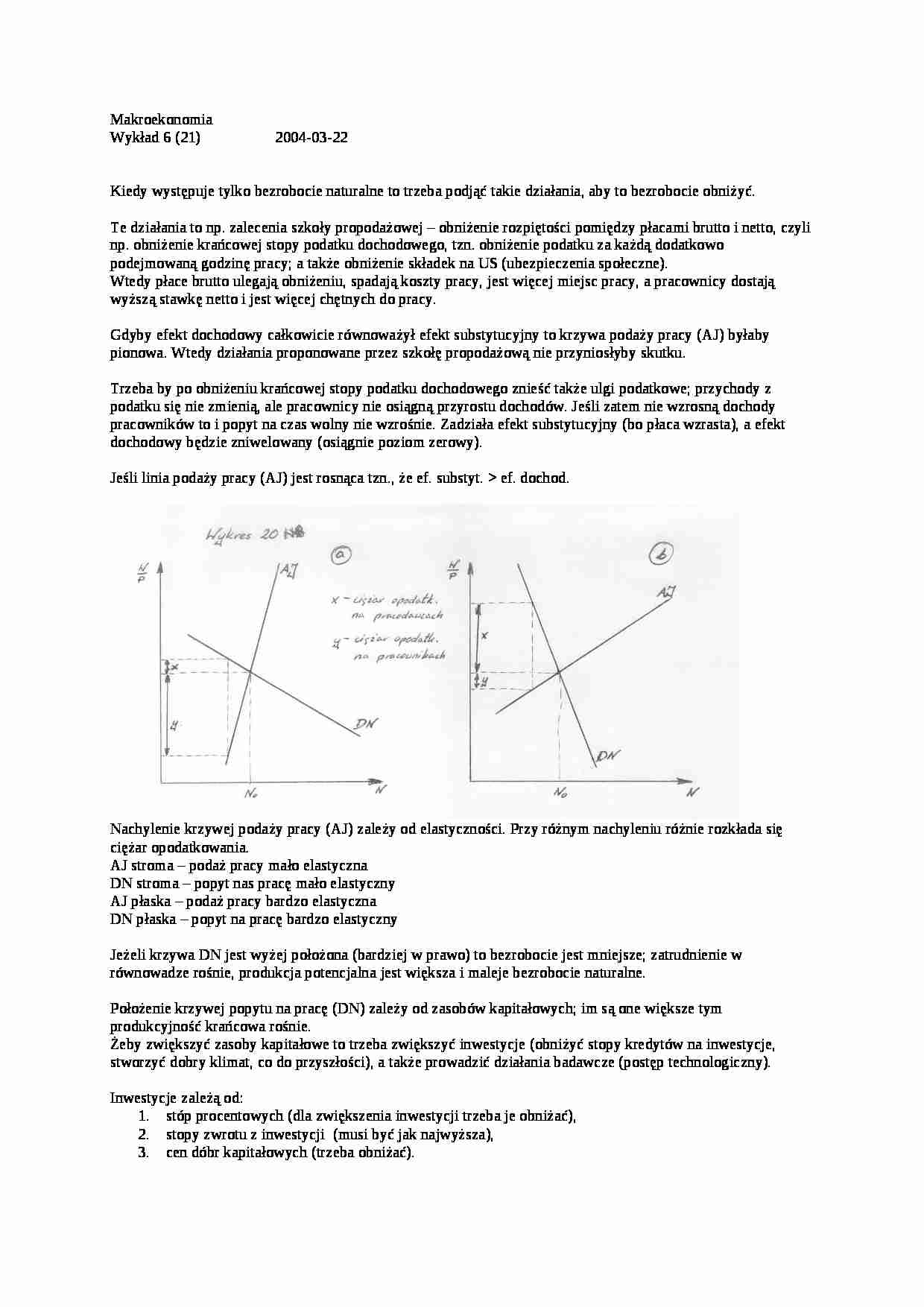Makroekonomia - WYKŁAD 6 - strona 1