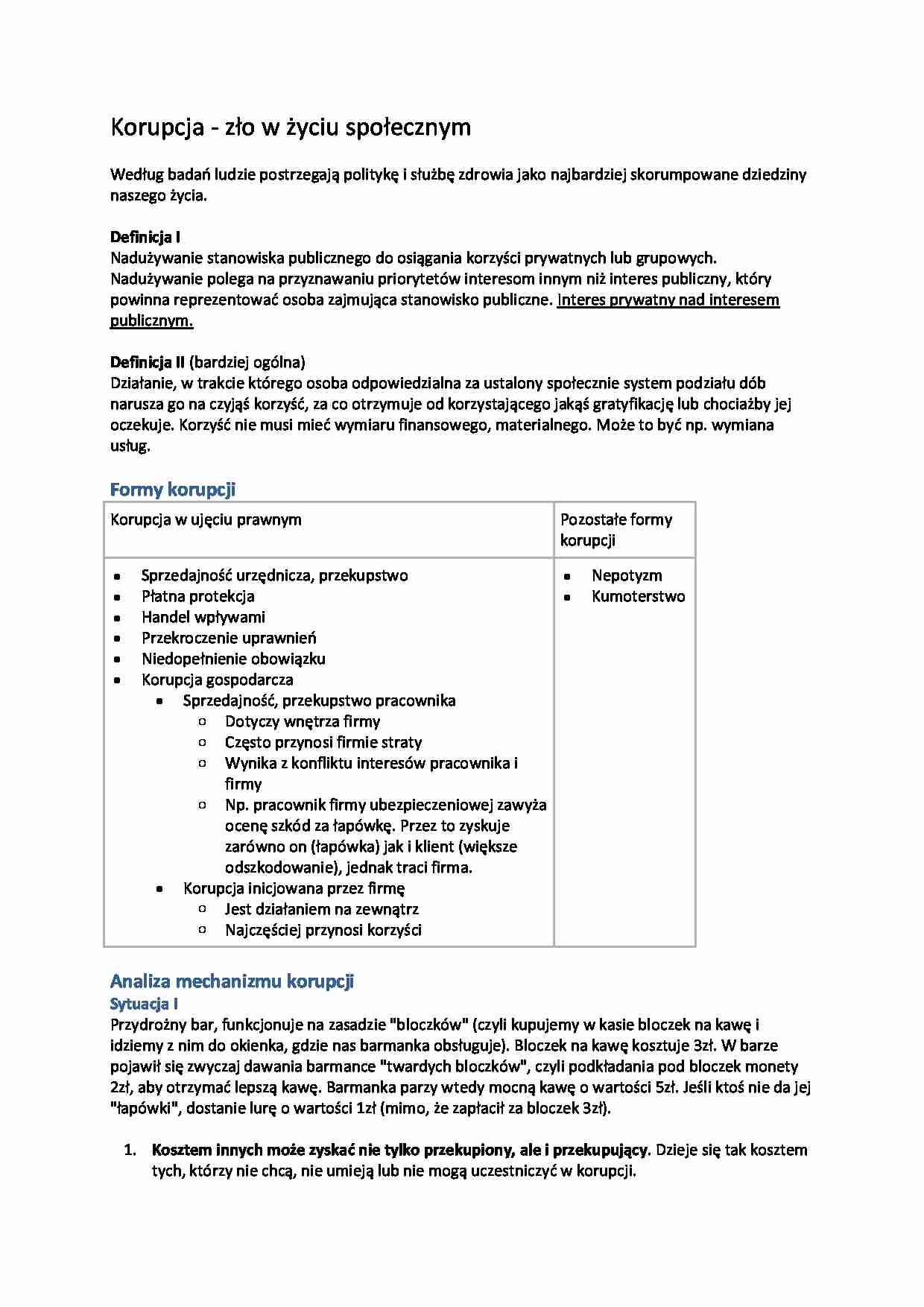 Korupcja jako zło w życiu społecznym - strona 1