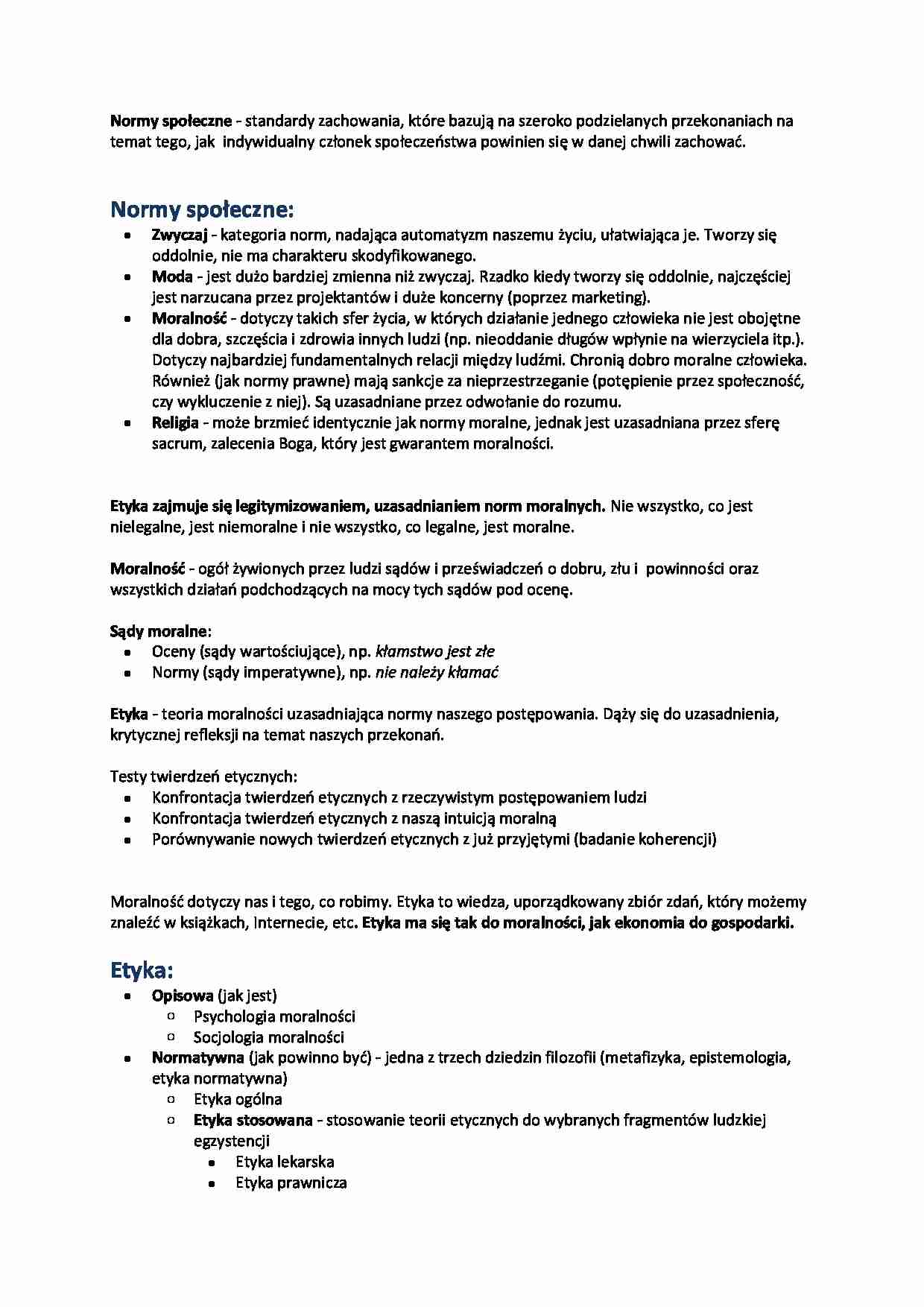  Normy społeczne - omówienie - strona 1
