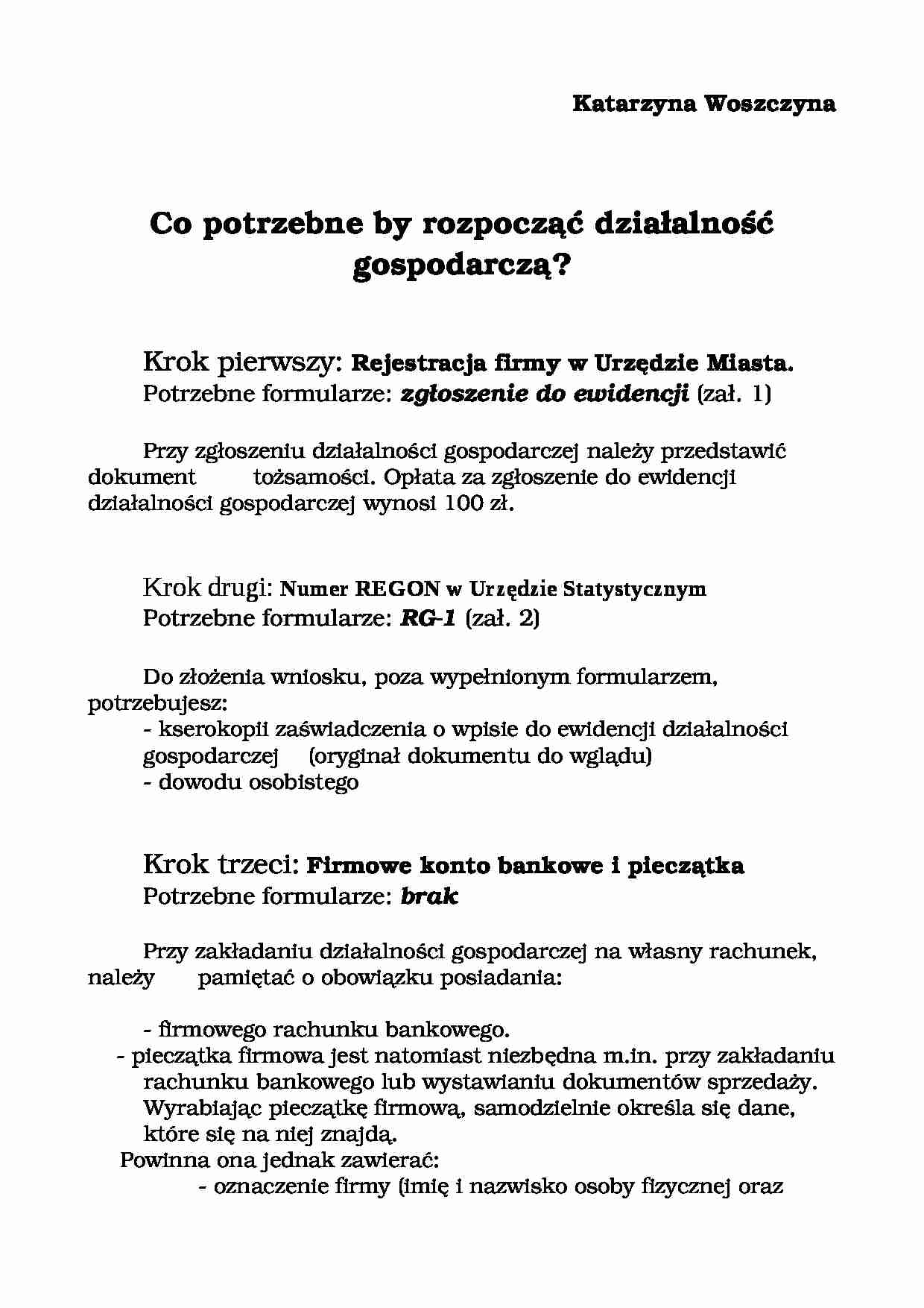 Jak rozpocząć działalność gospodarczą? - strona 1