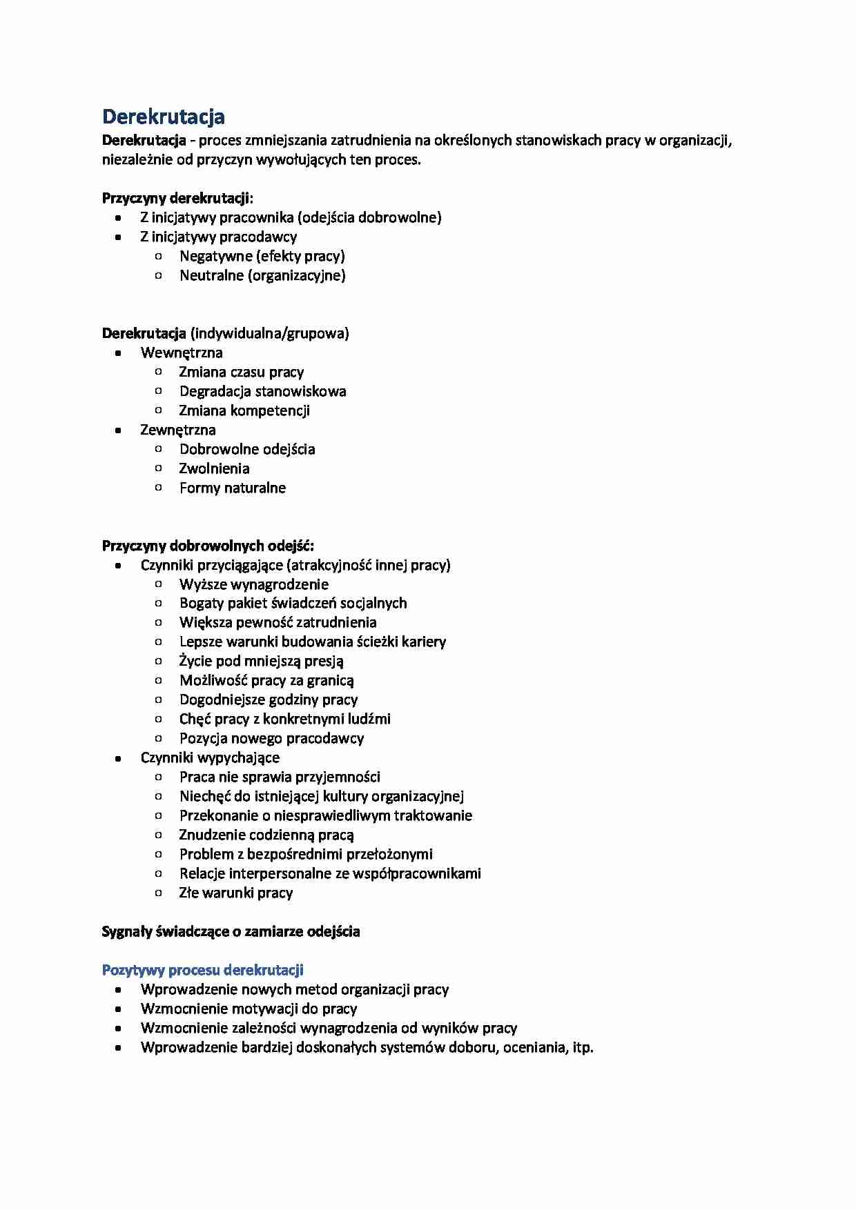 Derekrutacja - opis procesu - strona 1