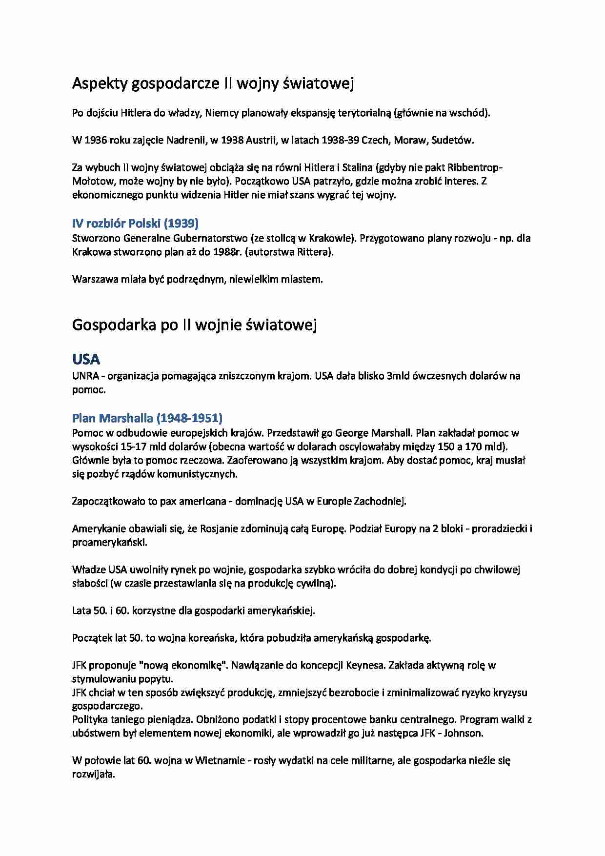 Aspekty gospodarcze II wojny światowej - strona 1