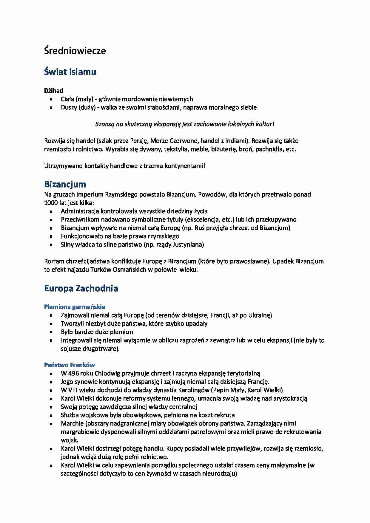 Średniowiecze - opis gospodarki - strona 1