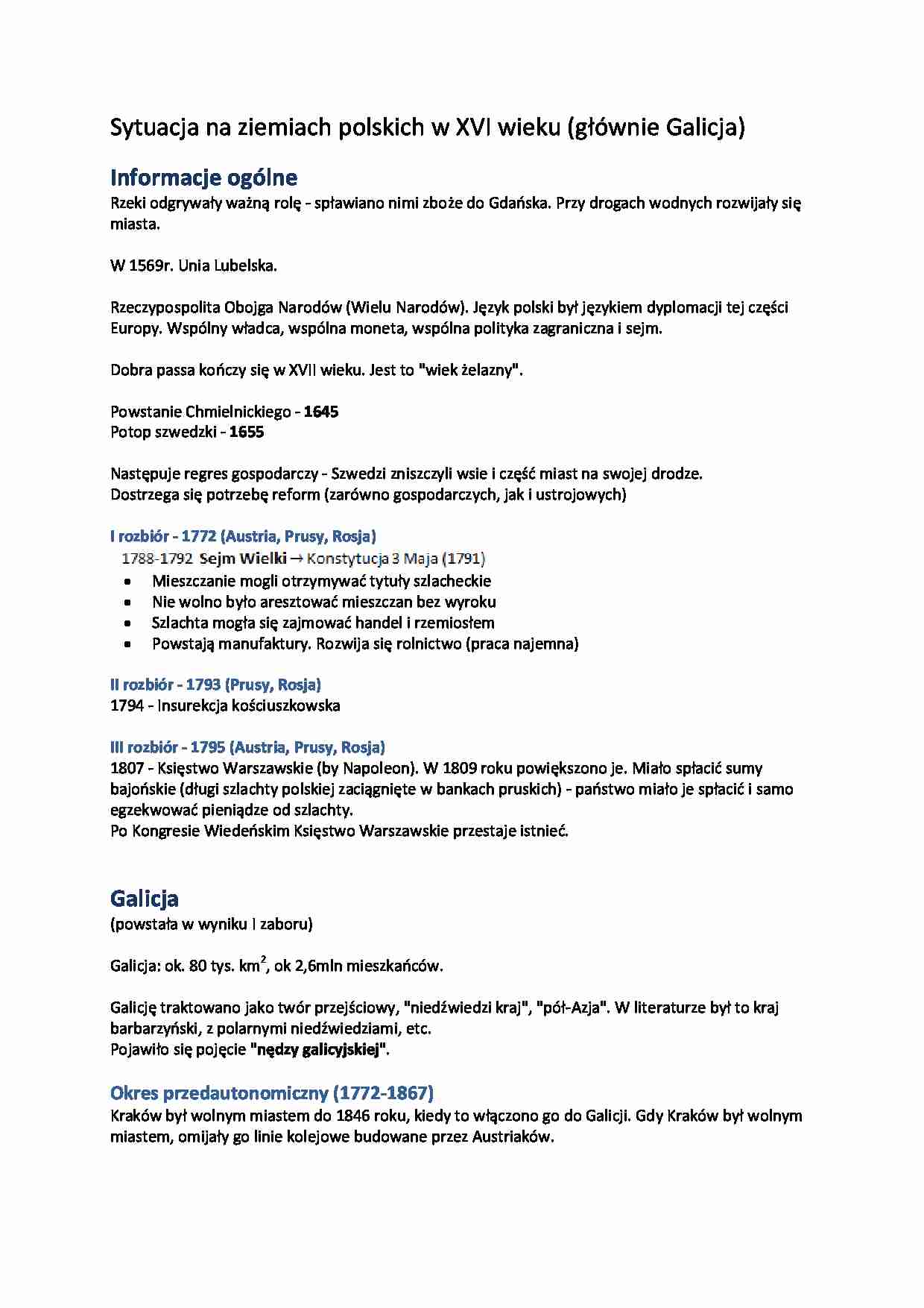 Sytuacja na ziemiach polskich w XVI wieku - strona 1