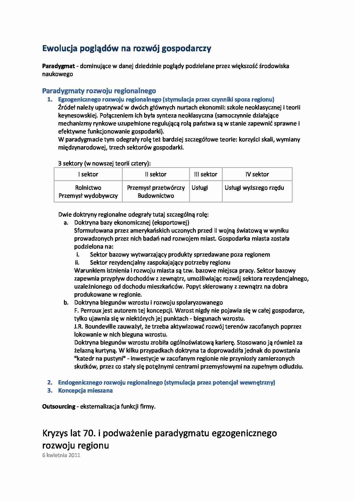Ewolucja poglądów na rozwój gospodarczy - strona 1