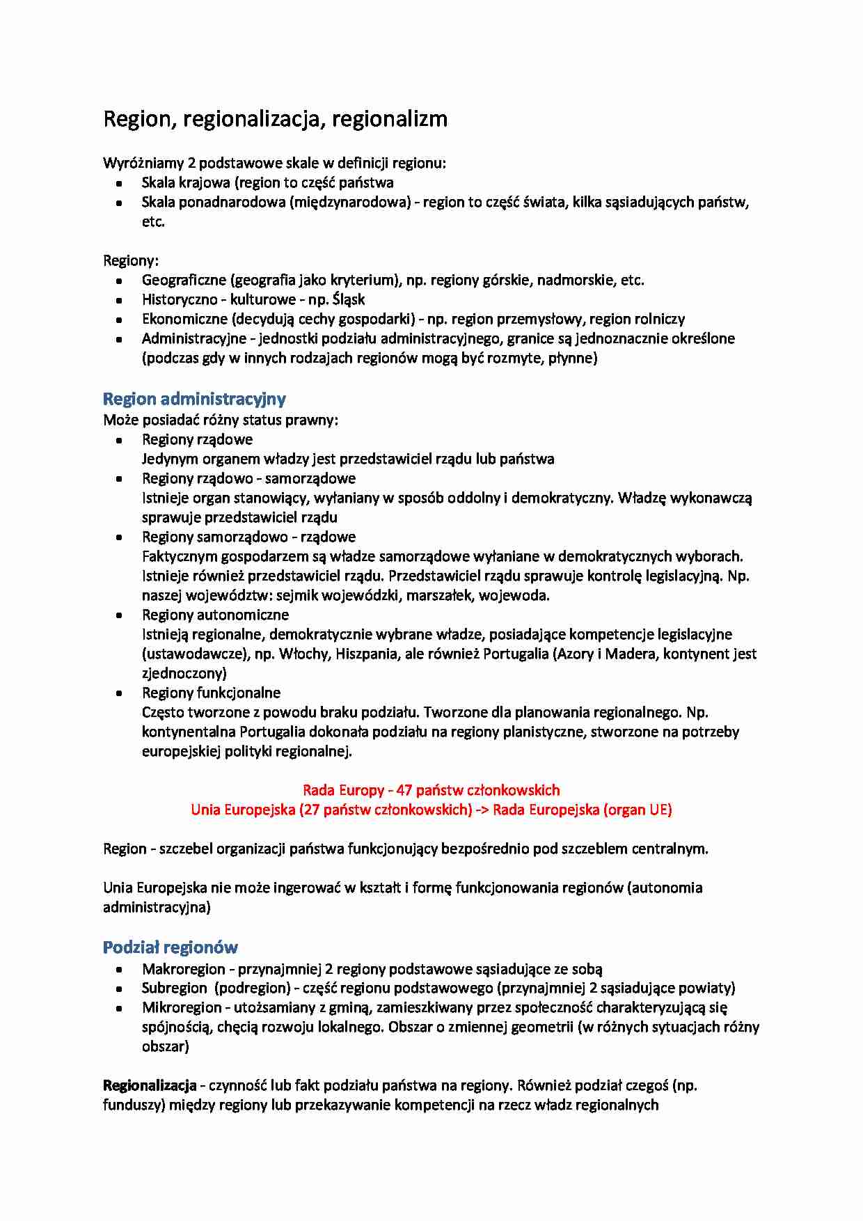 Region, regionalizacja, regionalizm - strona 1