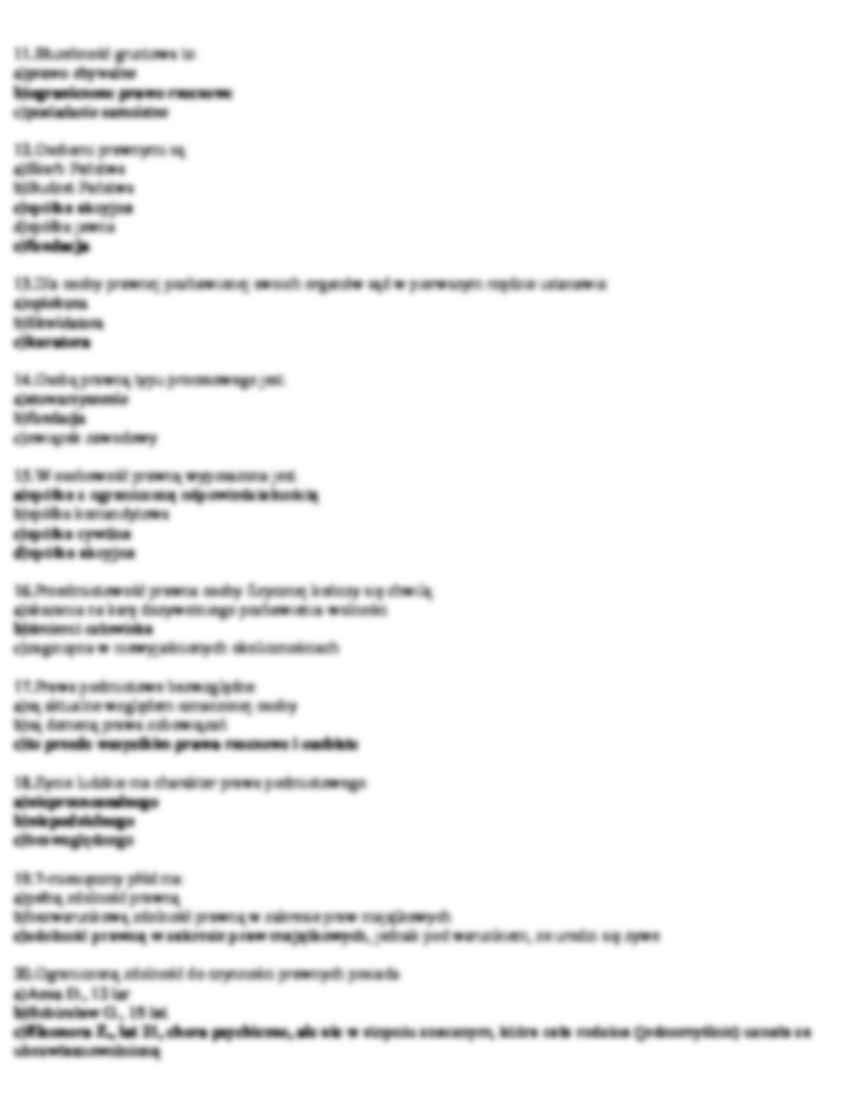 Prawo cywilne - test - strona 2