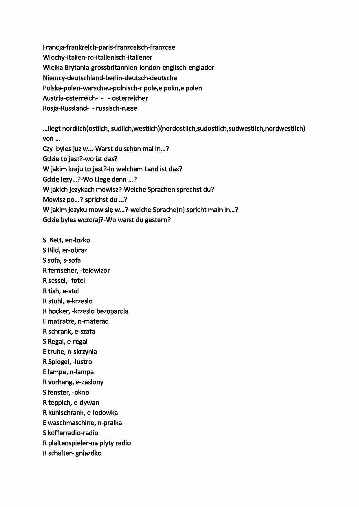 Słówka - państwa, narodowości - strona 1