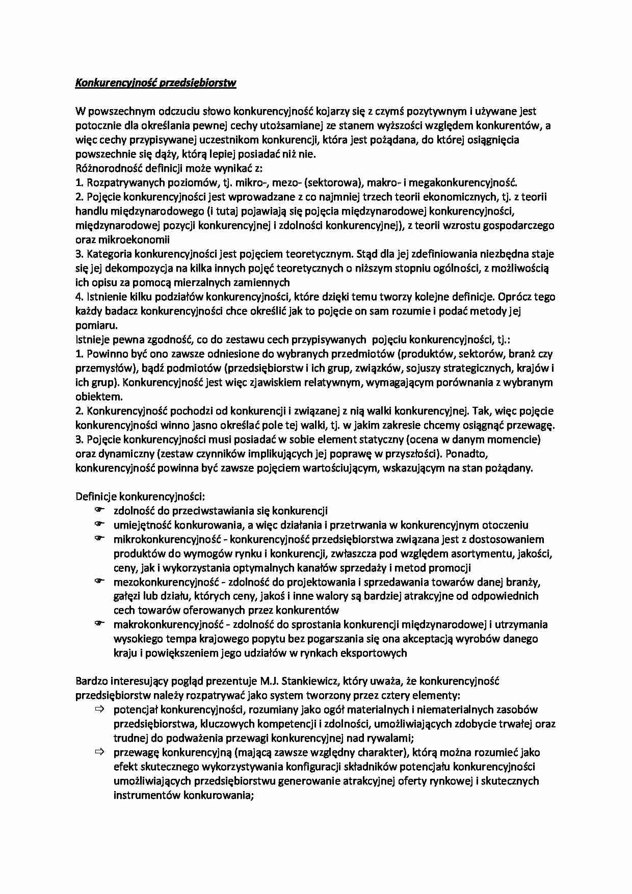 Konkurencyjność przedsiębiorstw - Przewaga konkurencyjna - strona 1