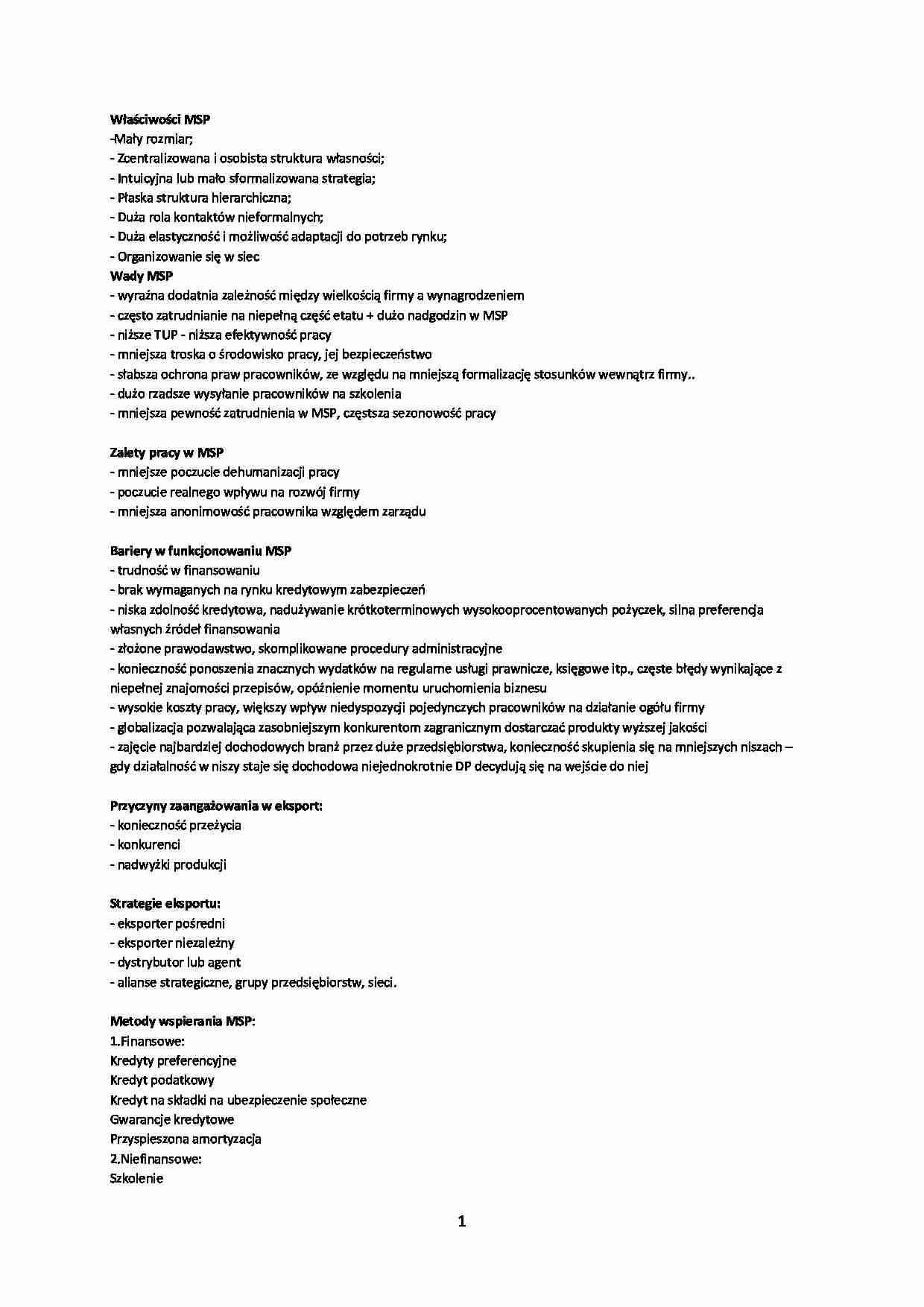 Konkurencyjność, CIM, MSP - strona 1