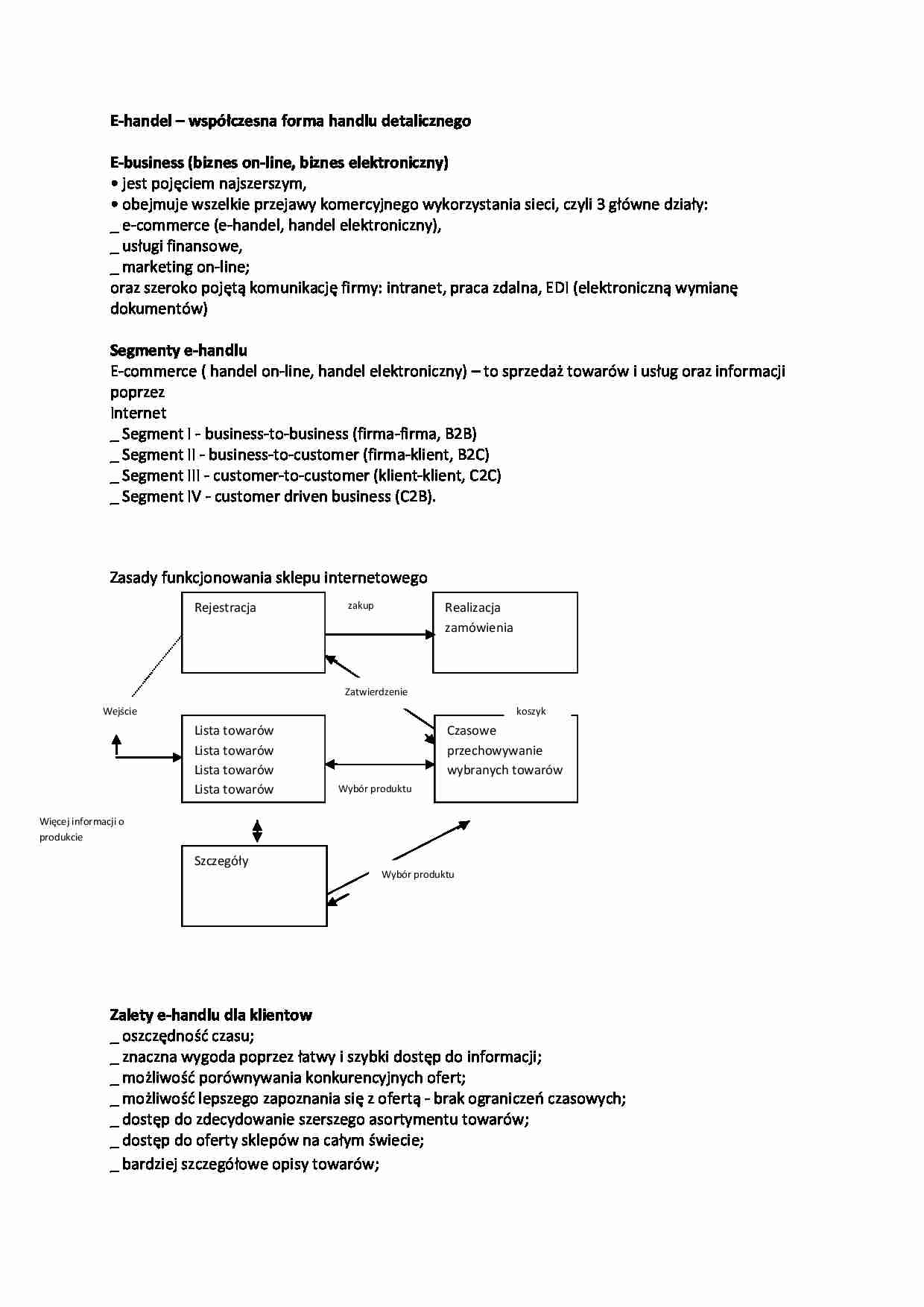 E-handel - współczesna forma handlu detalicznego - strona 1