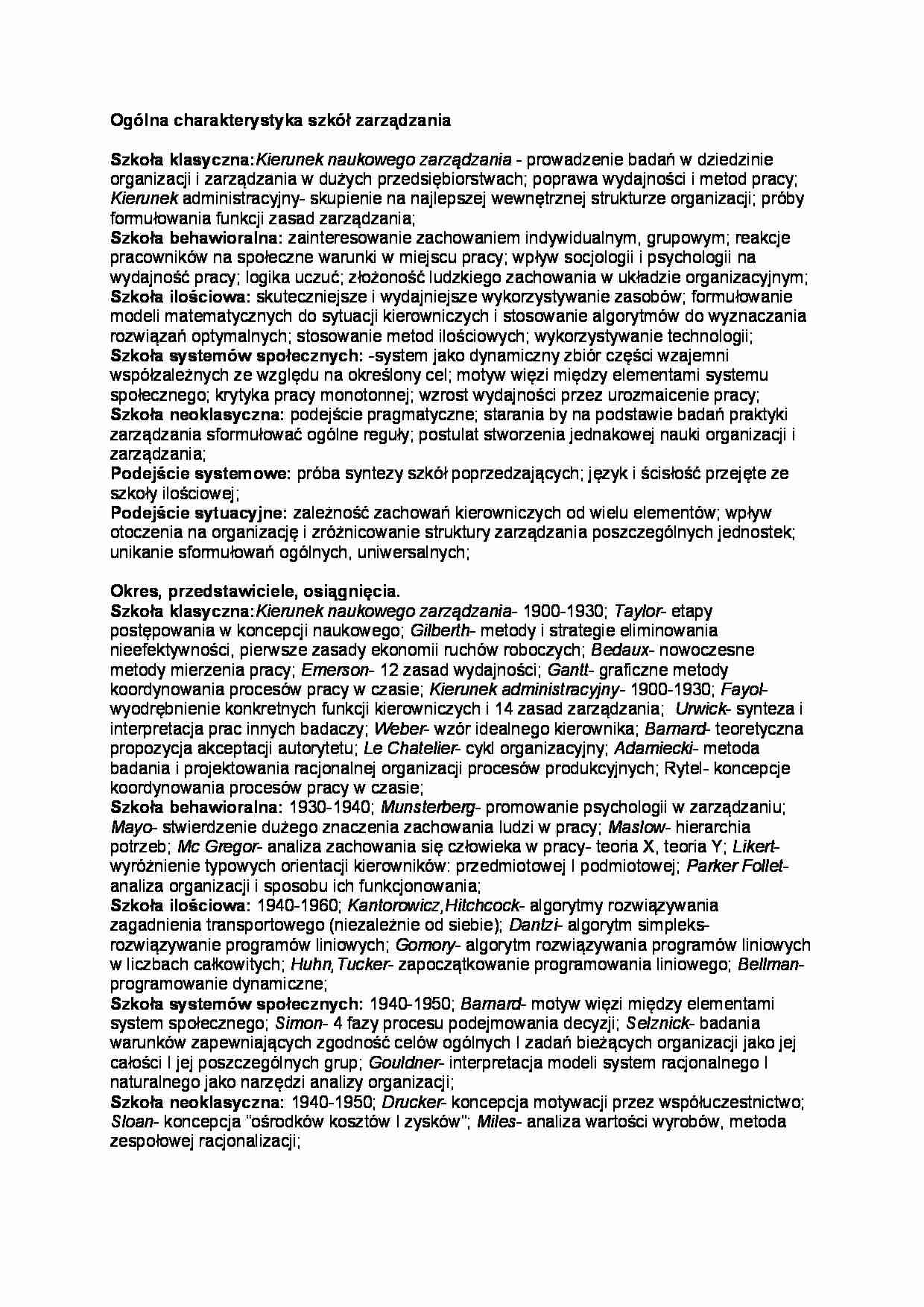 Różne podejścia do zarządzania - strona 1