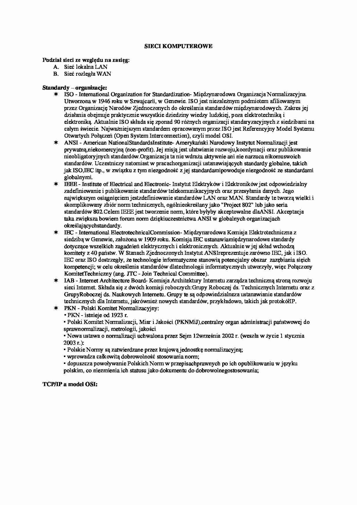 Sieci komputerowe - Sieć rozległa WAN - strona 1