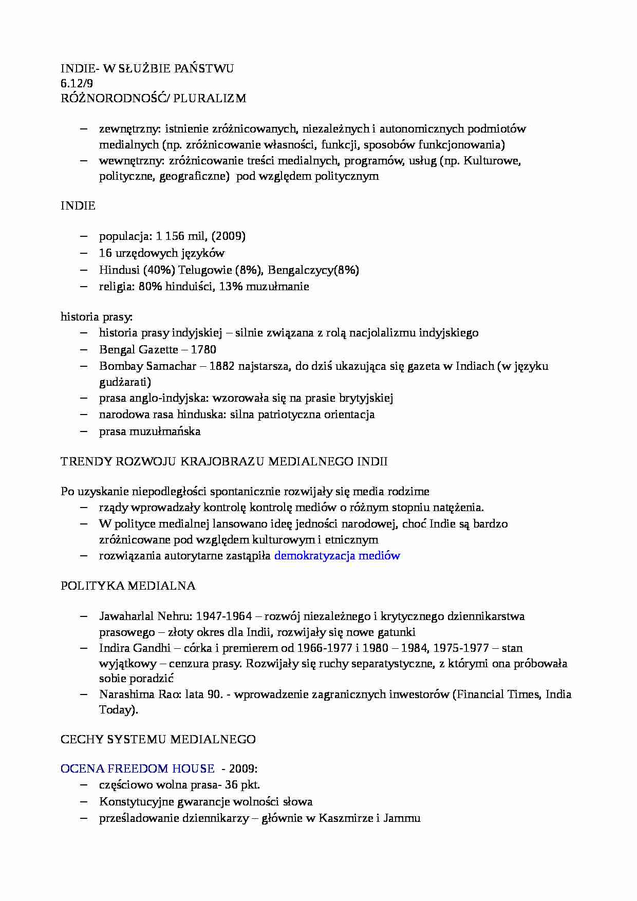 media w Indiach - telewizja publiczna - strona 1