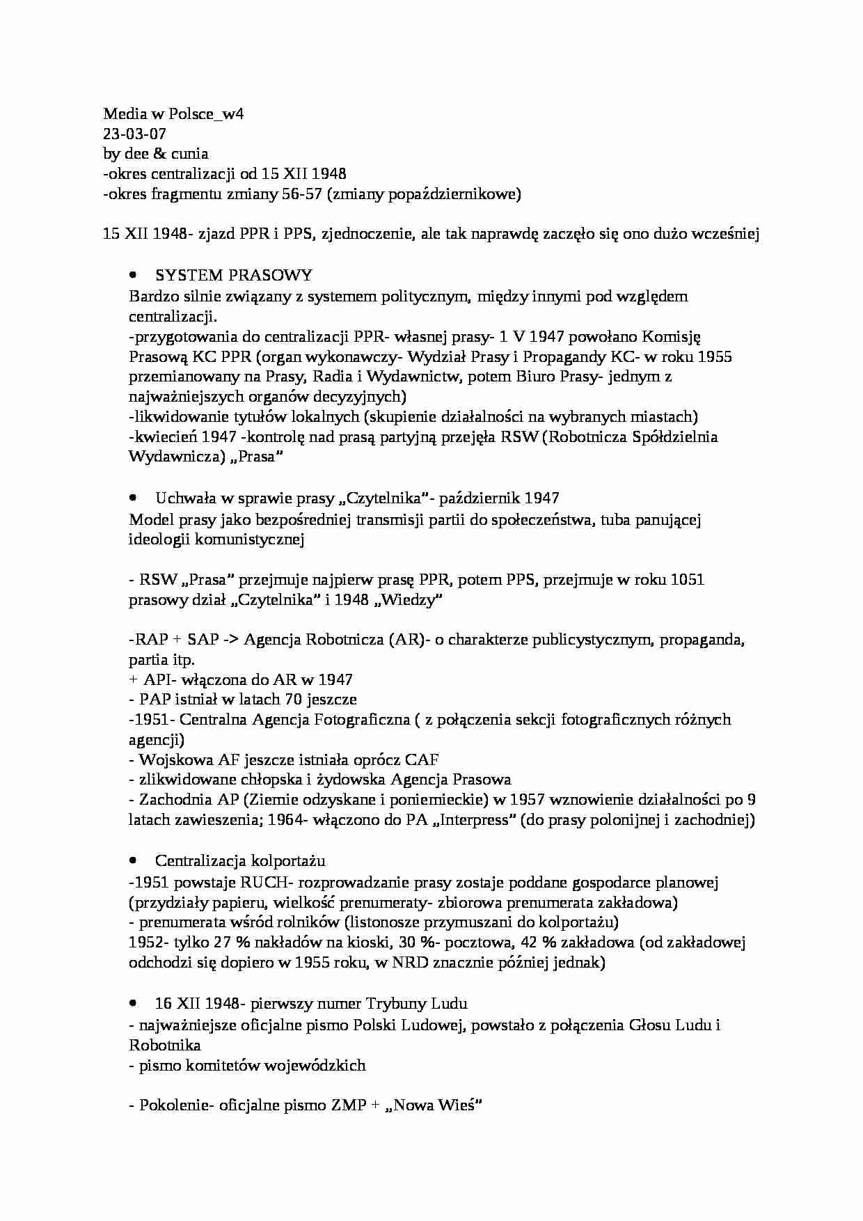 Centralizacja + zmiany lata 50-60 - system prasowy - strona 1