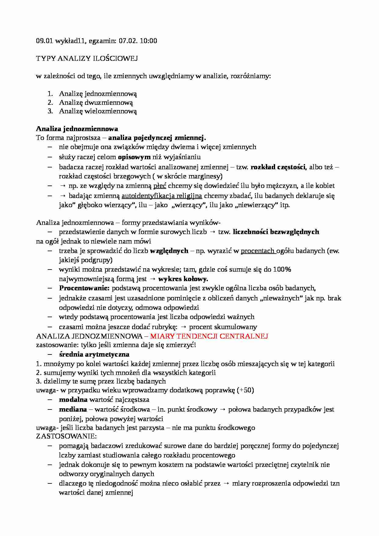 Typy analizy ilościowej - strona 1