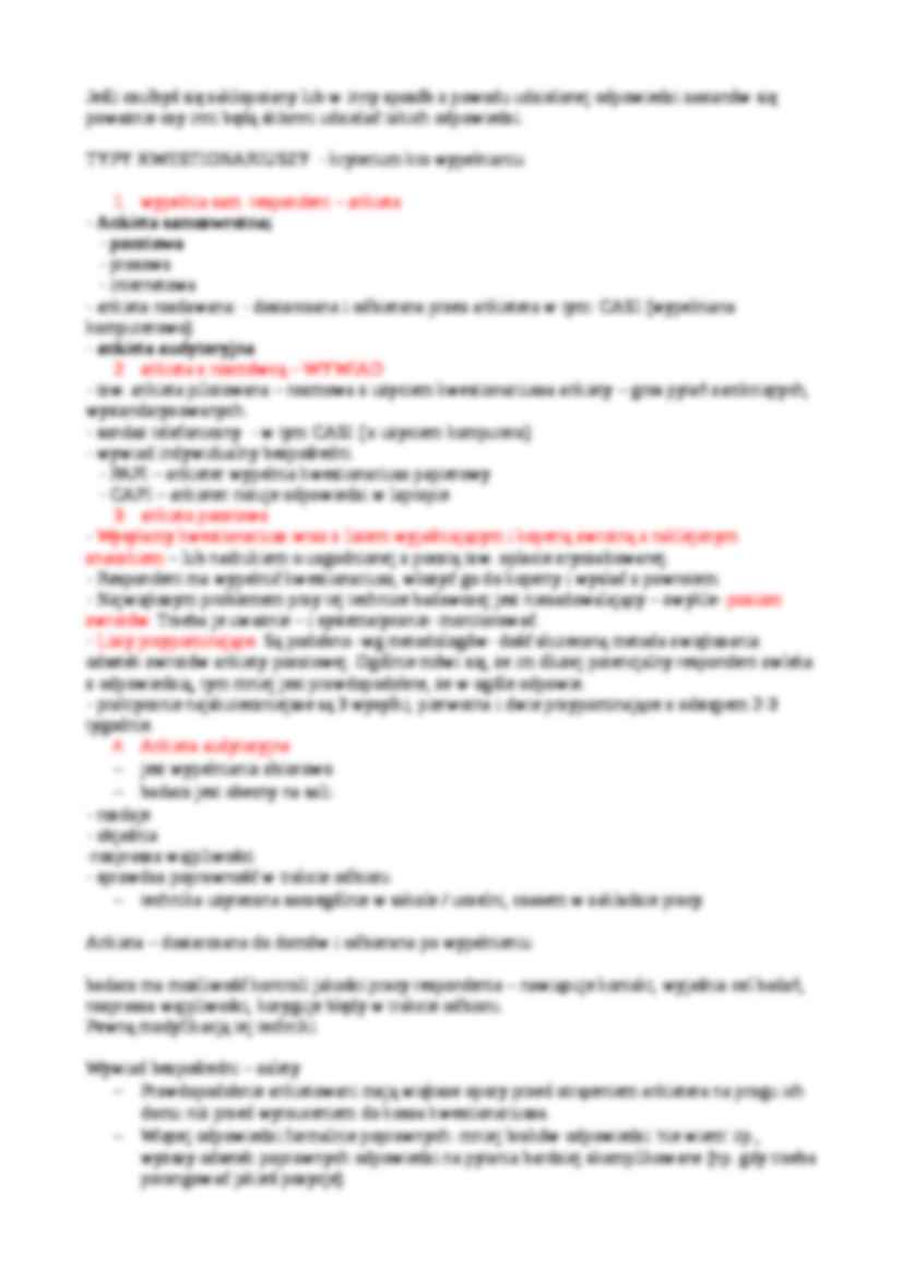 Badania sondażowe - budowa i typy kwestionariusza - opracowanie - strona 3