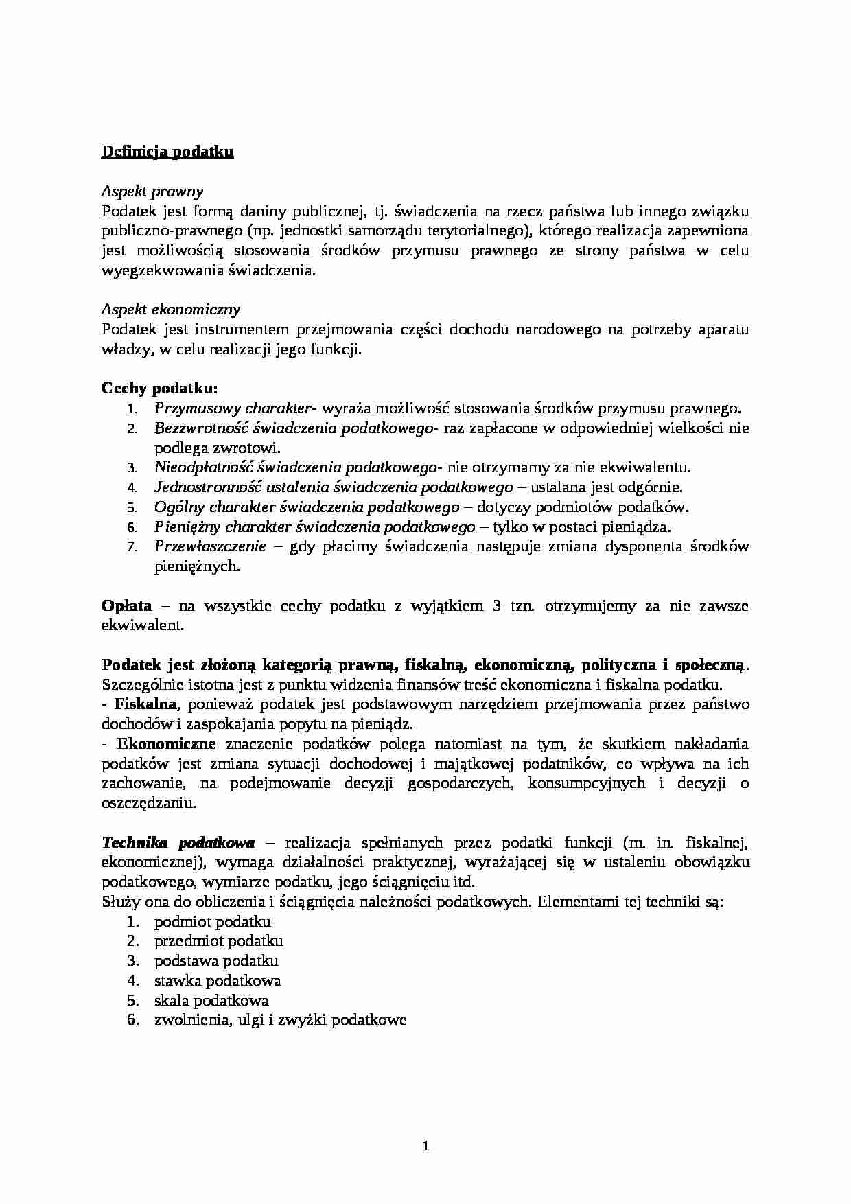 Podatki - omówienie - strona 1