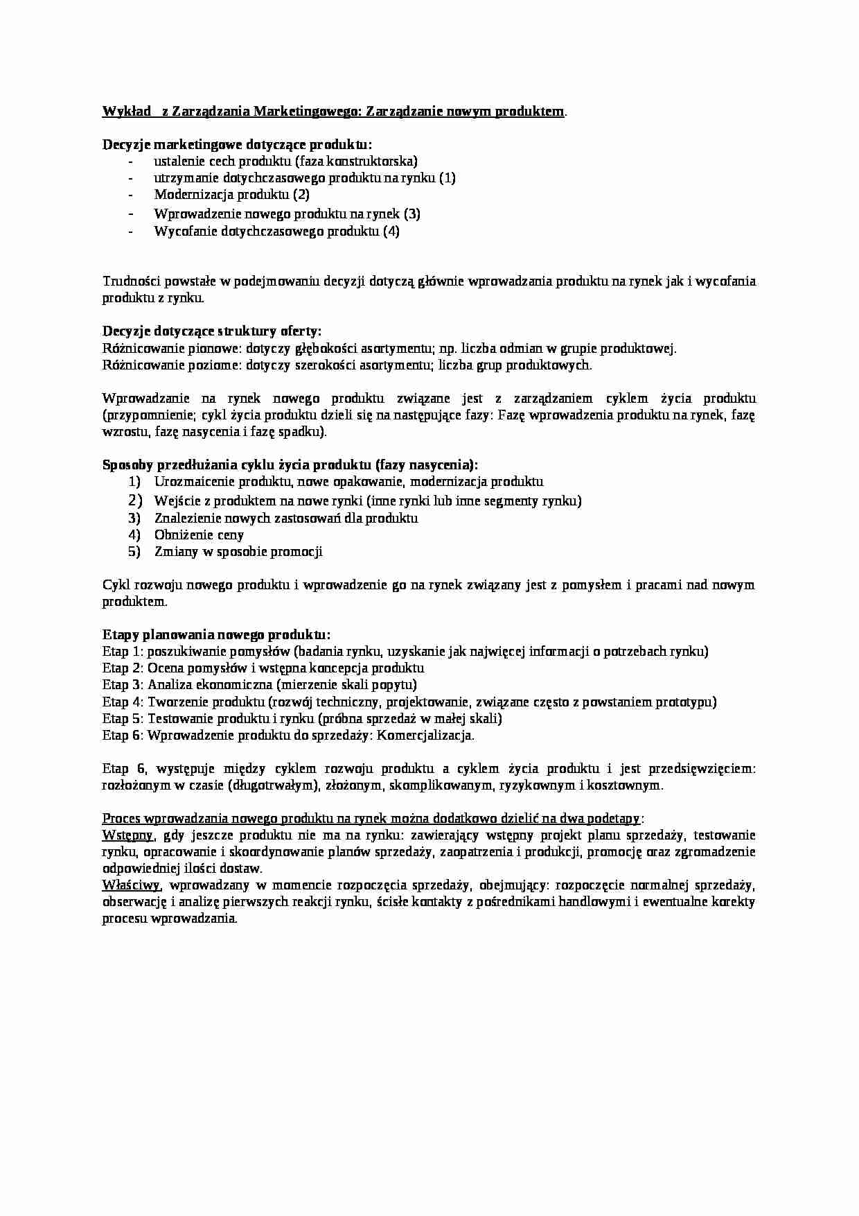 zarządzanie nowym produktem - strona 1