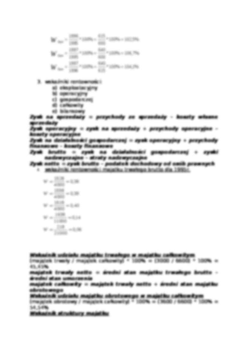 Analiza finansowa przedsiębiorstw - zadania - analiza wskaźnikowa - strona 3