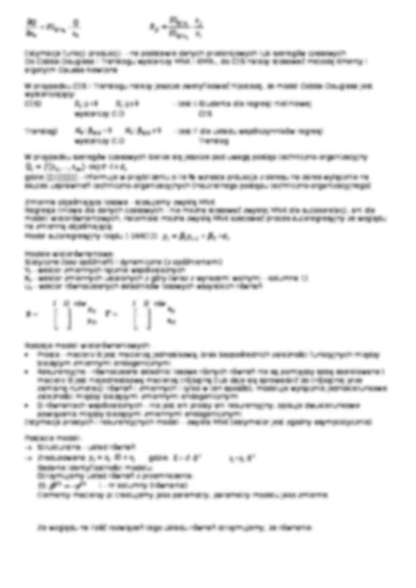 Ekonometria - wzory - strona 2