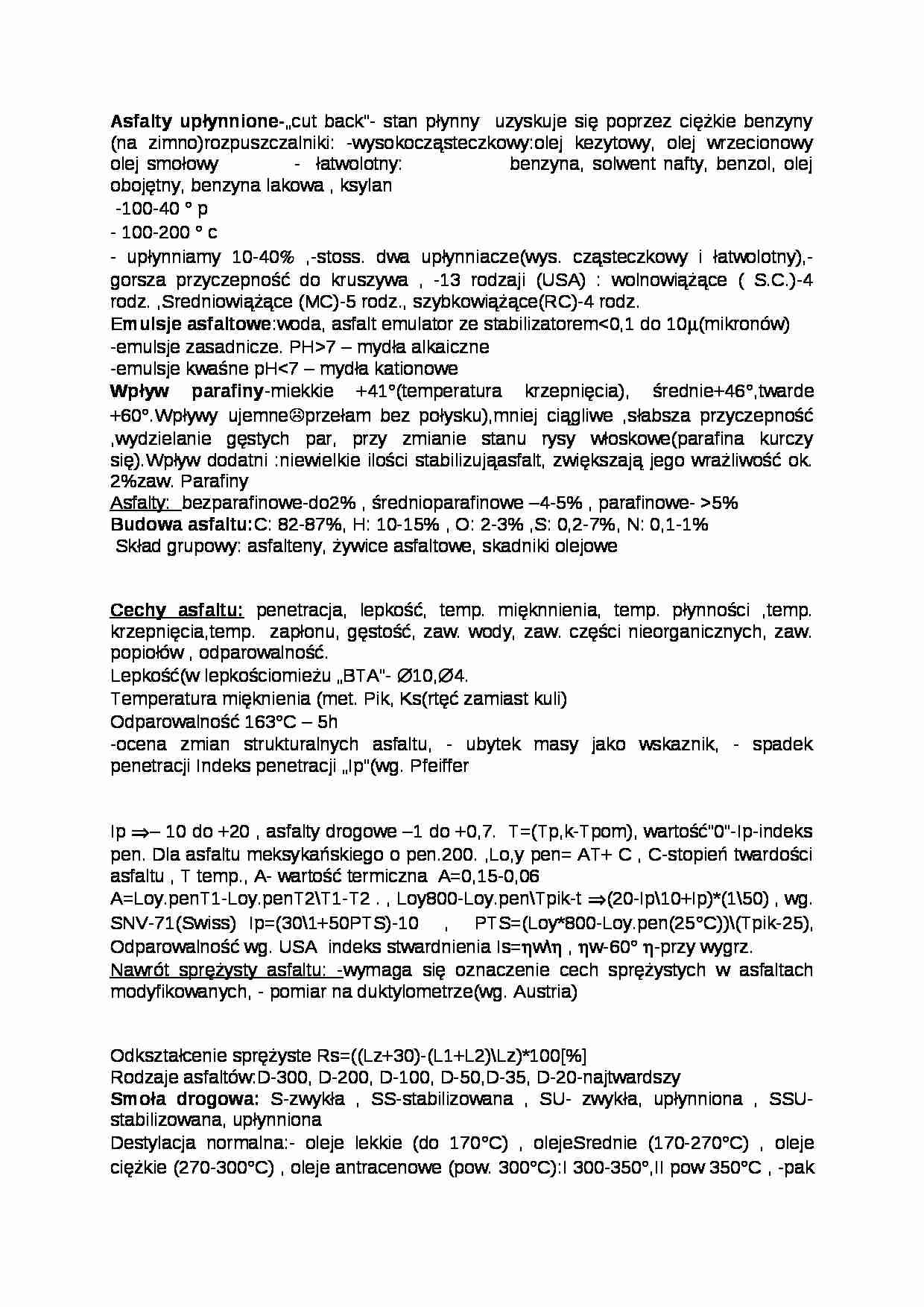 Asfalty upłynnione - strona 1