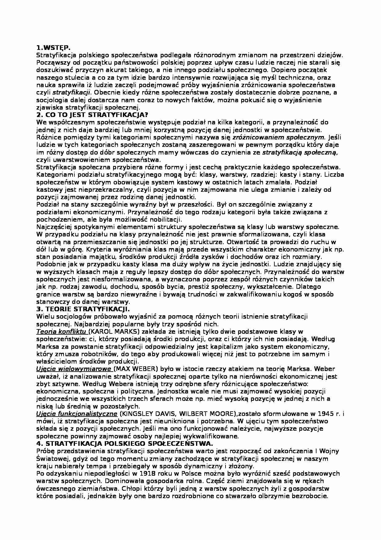 Stratyfikacja społeczna w Polsce - strona 1