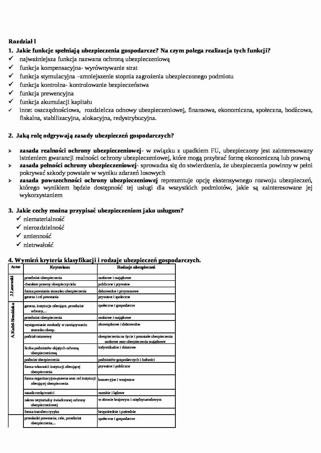 ubezpieczenia podstawowe zagadanienia - strona 1