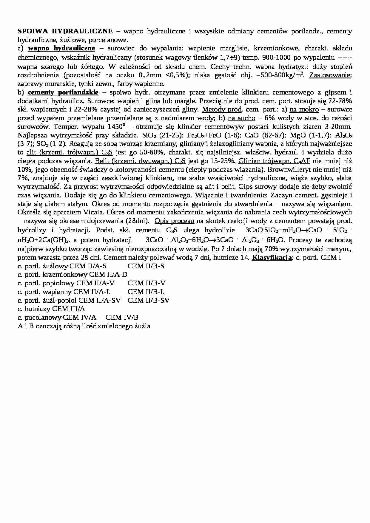 Betony zaprawy - ćwiczenia - strona 1