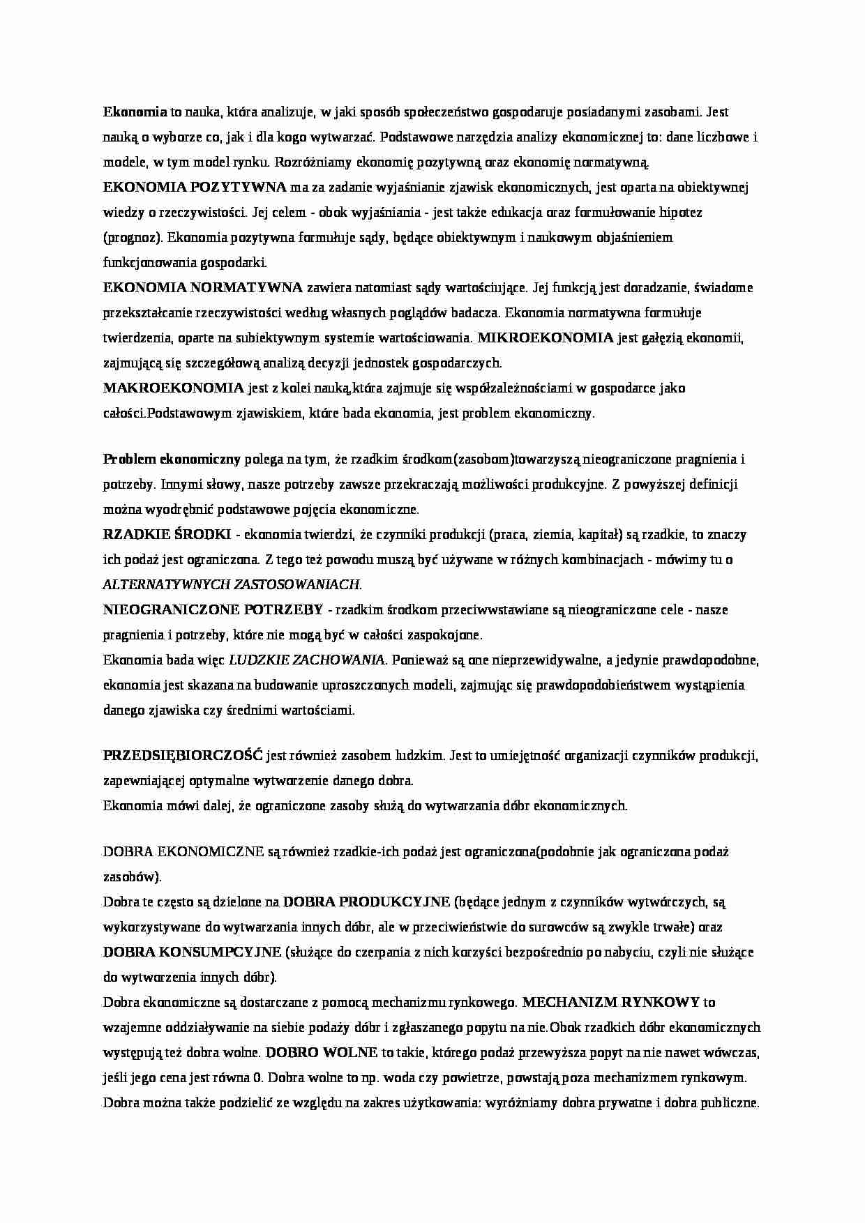 Mikroekonomia zagadnienia podstawowe - strona 1