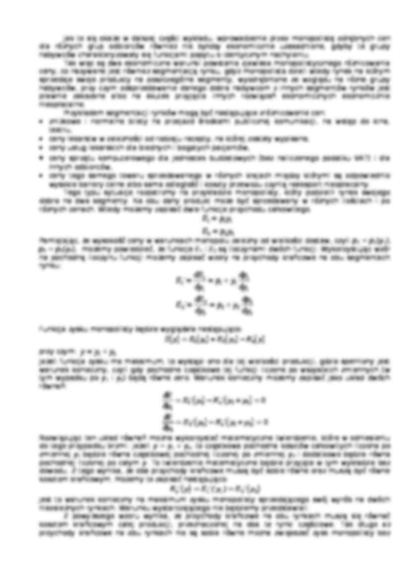 Monopolistyczne różnicowanie ceny  - strona 2