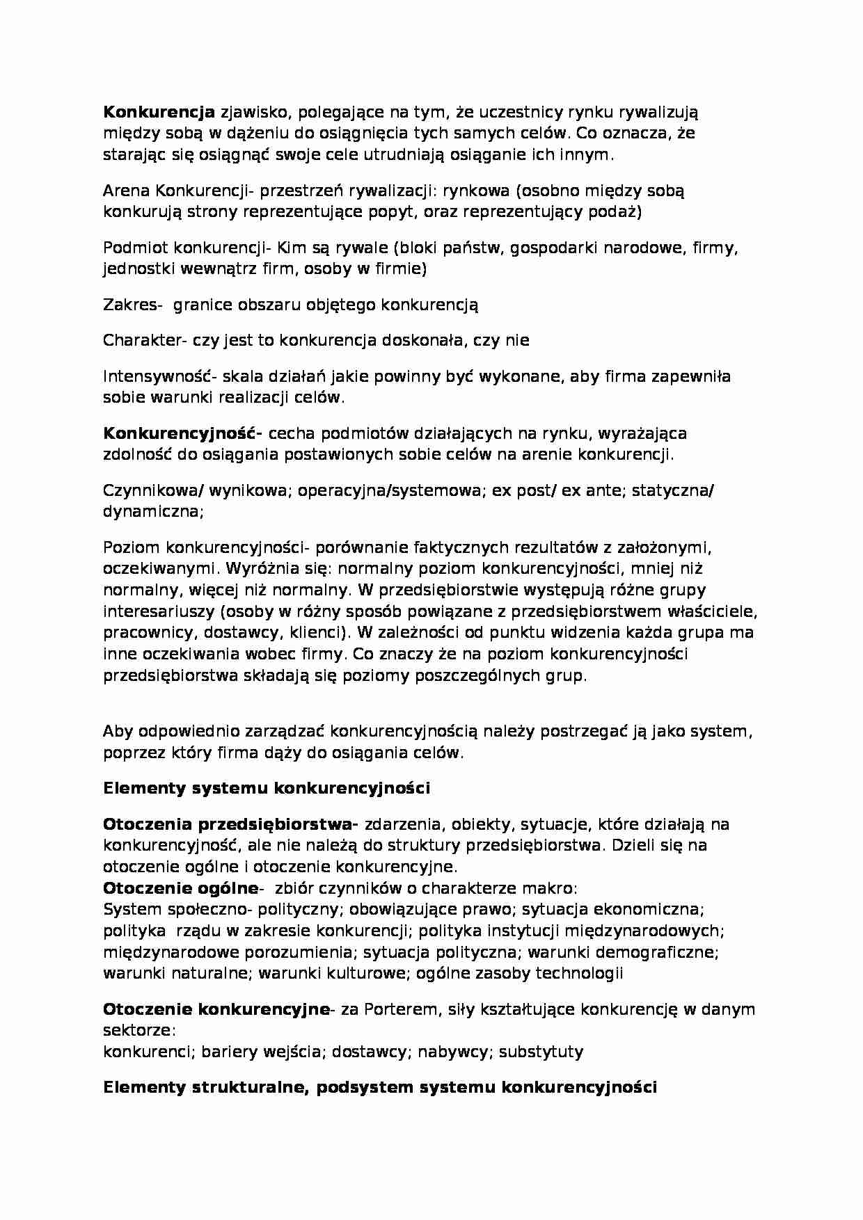 Konkurencja, konkurencyjność, potencjał konkurencyjności - strona 1