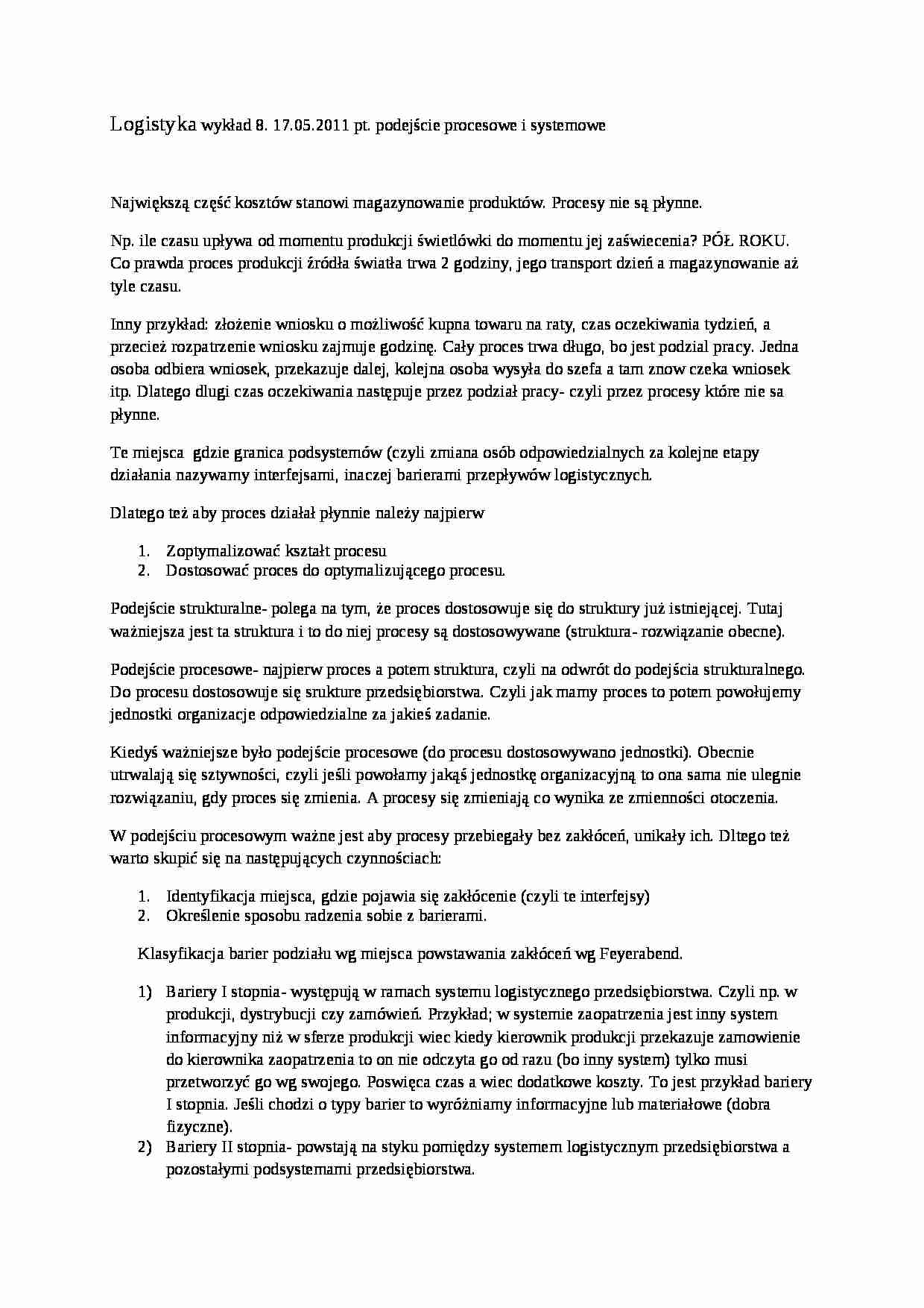 Logistyka podejście systemowe i procesowe - strona 1