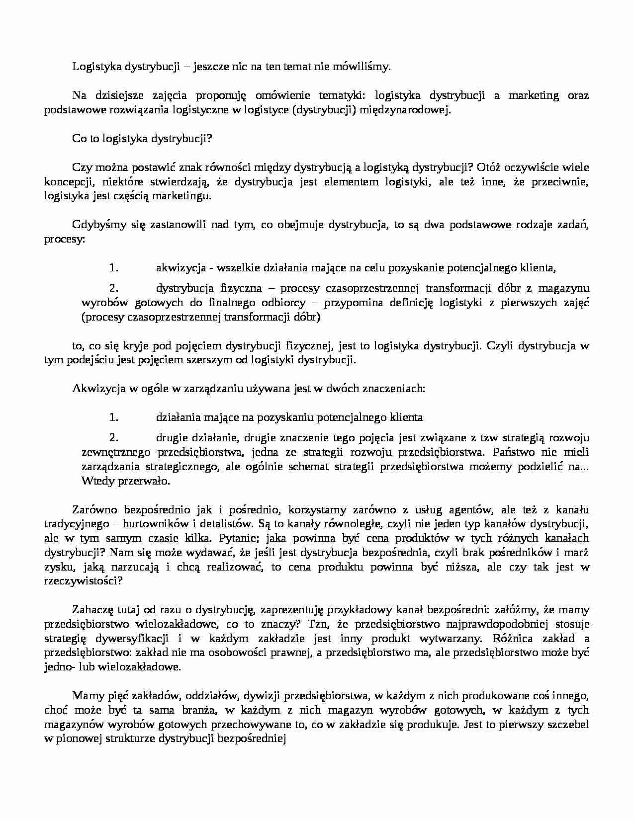 logistyka dystrybucji - strona 1
