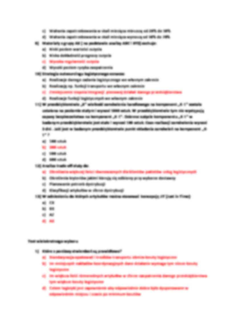 test pytania logistyka - strona 2