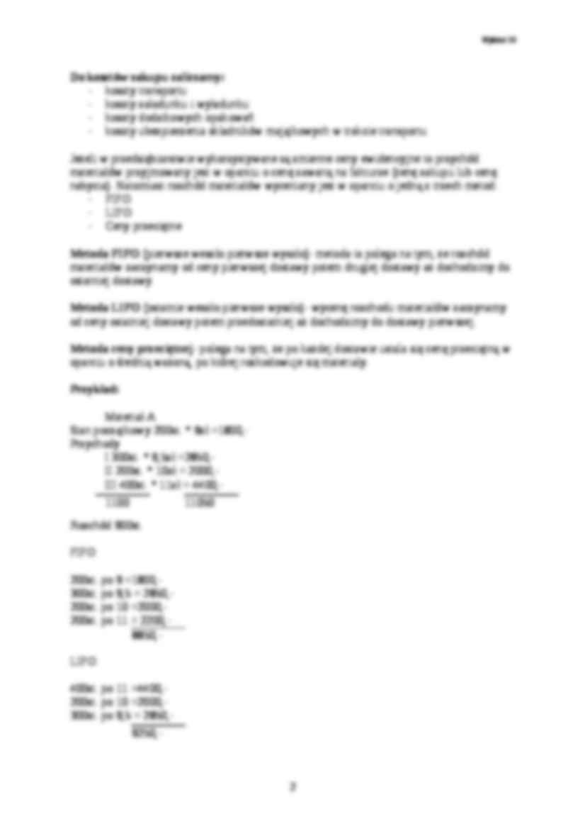 Ewidencja materiałów, metoda FIFO, metoda LIFO - strona 2