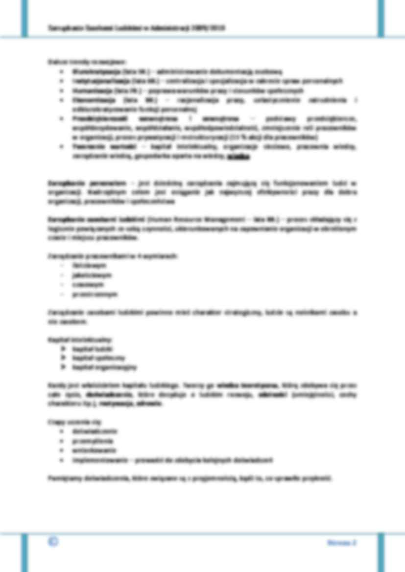 Zarządzanie zasobami ludzkimi w administracji wykłady  - strona 2