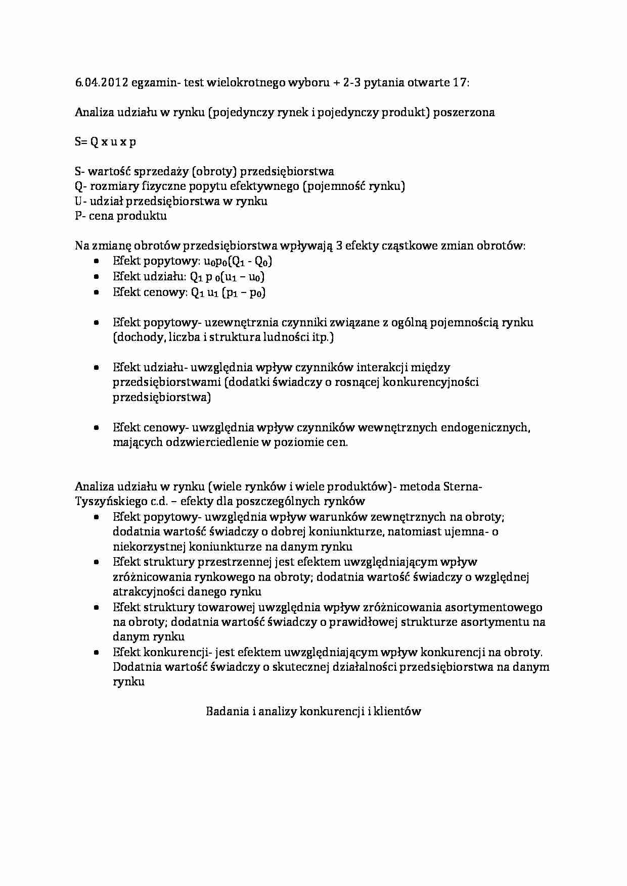 Analiza udziału w rynku test - strona 1