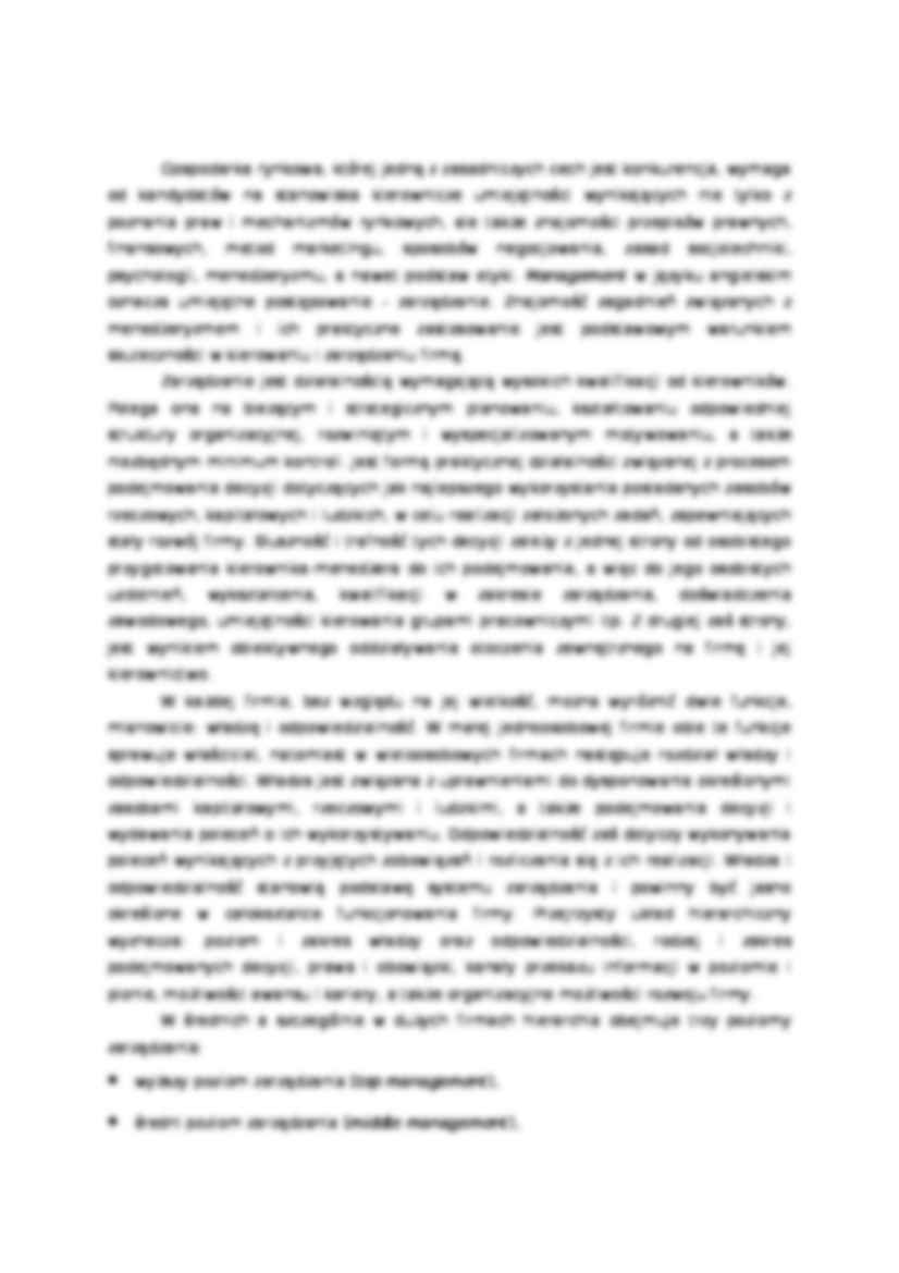 Planowanie a skuteczne zarządzanie przedsiębio - Poziomy zarządzania                            rstwem - Zarządzanie przez cele - strona 2