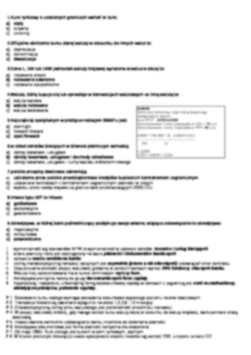 Finanse międzynarodowe - test -  Kurs stały - strona 2