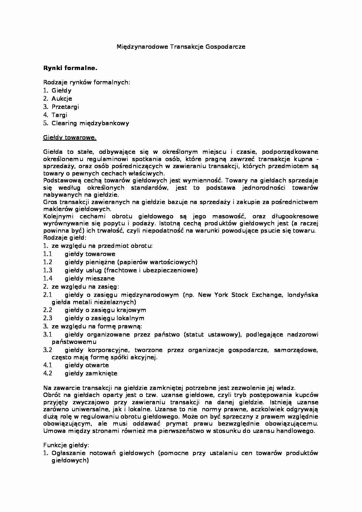 Międzynarodowe transakcje gospodarcze - strona 1