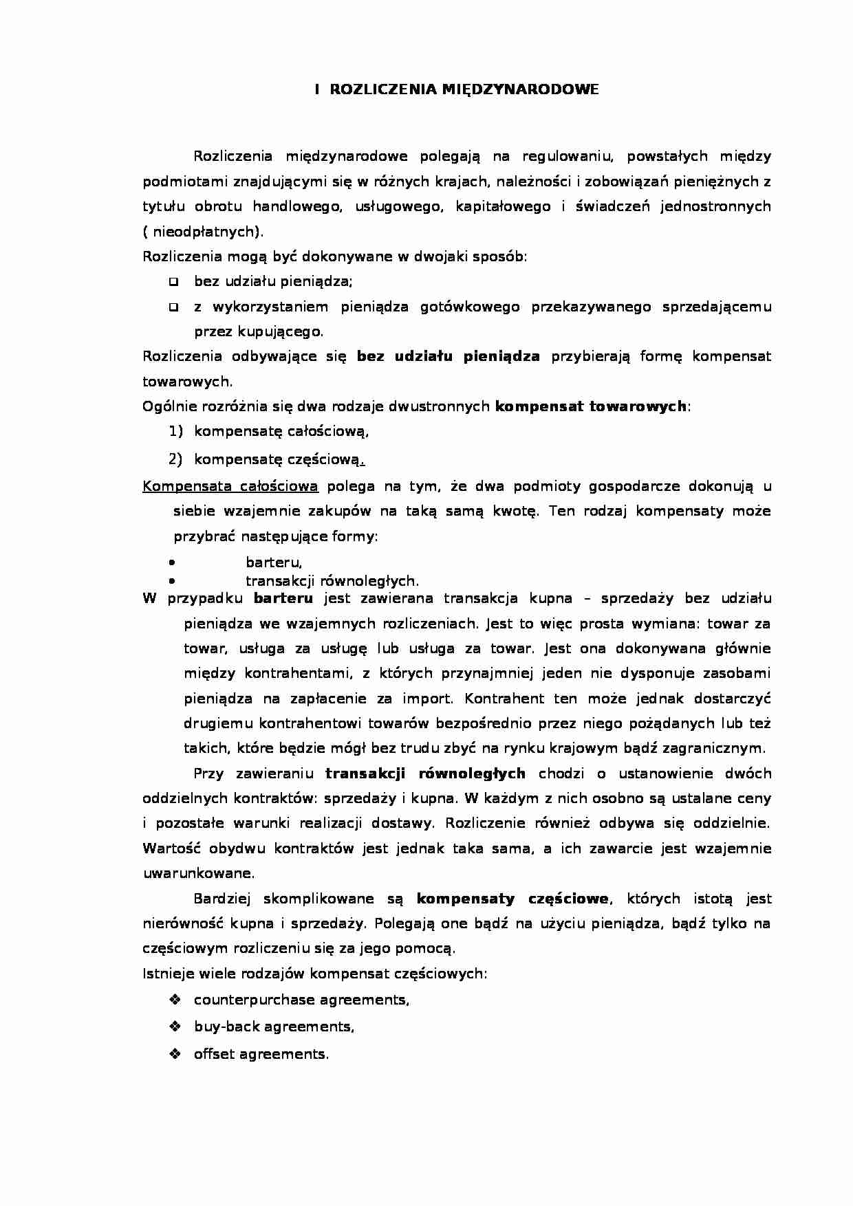 Rozliczenia międzynarodowe - Barter - strona 1